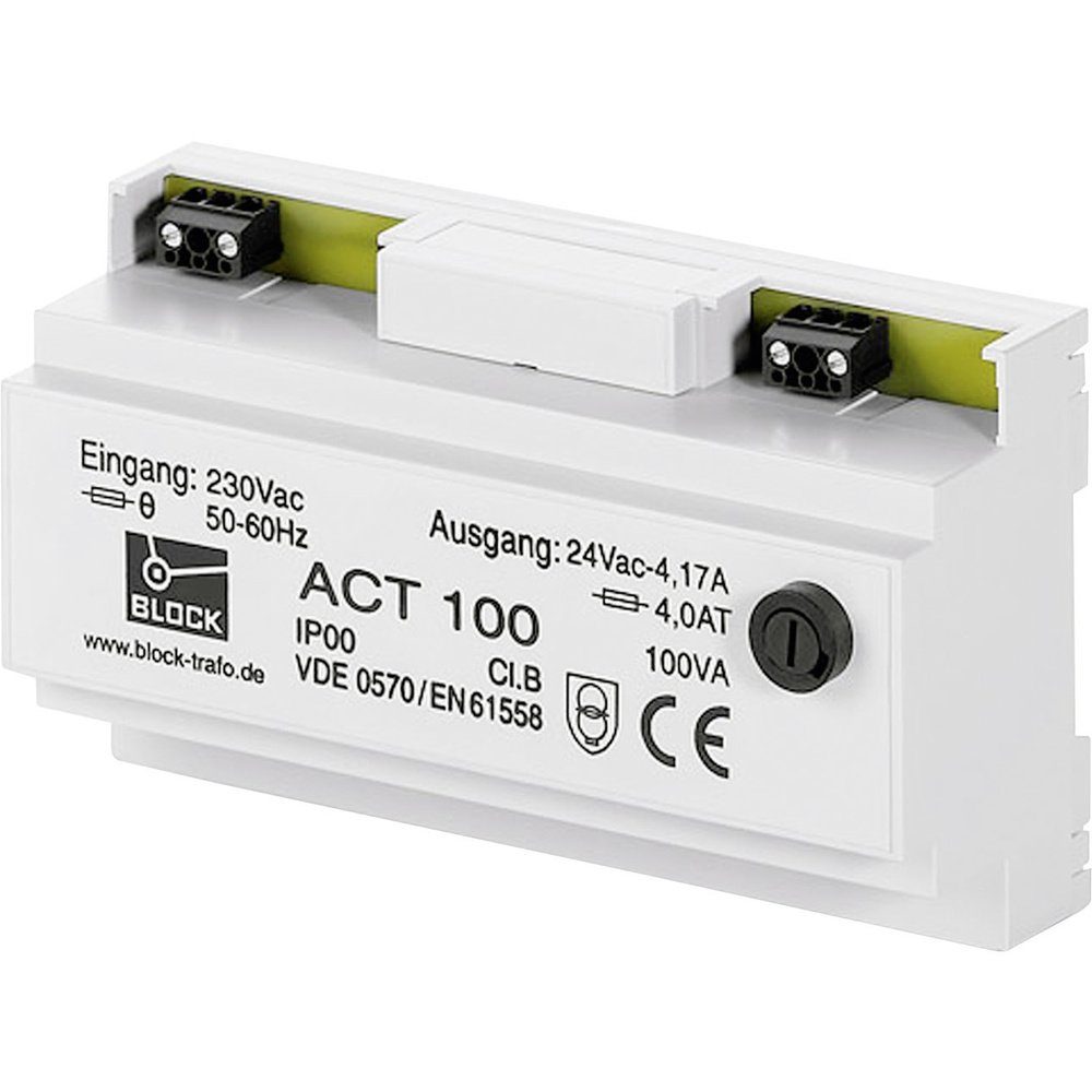 BLOCK ACT 63 Sicherheitstransformator 1 x 230 V/AC 1 x 24 V/AC 63 VA 2 Trafo