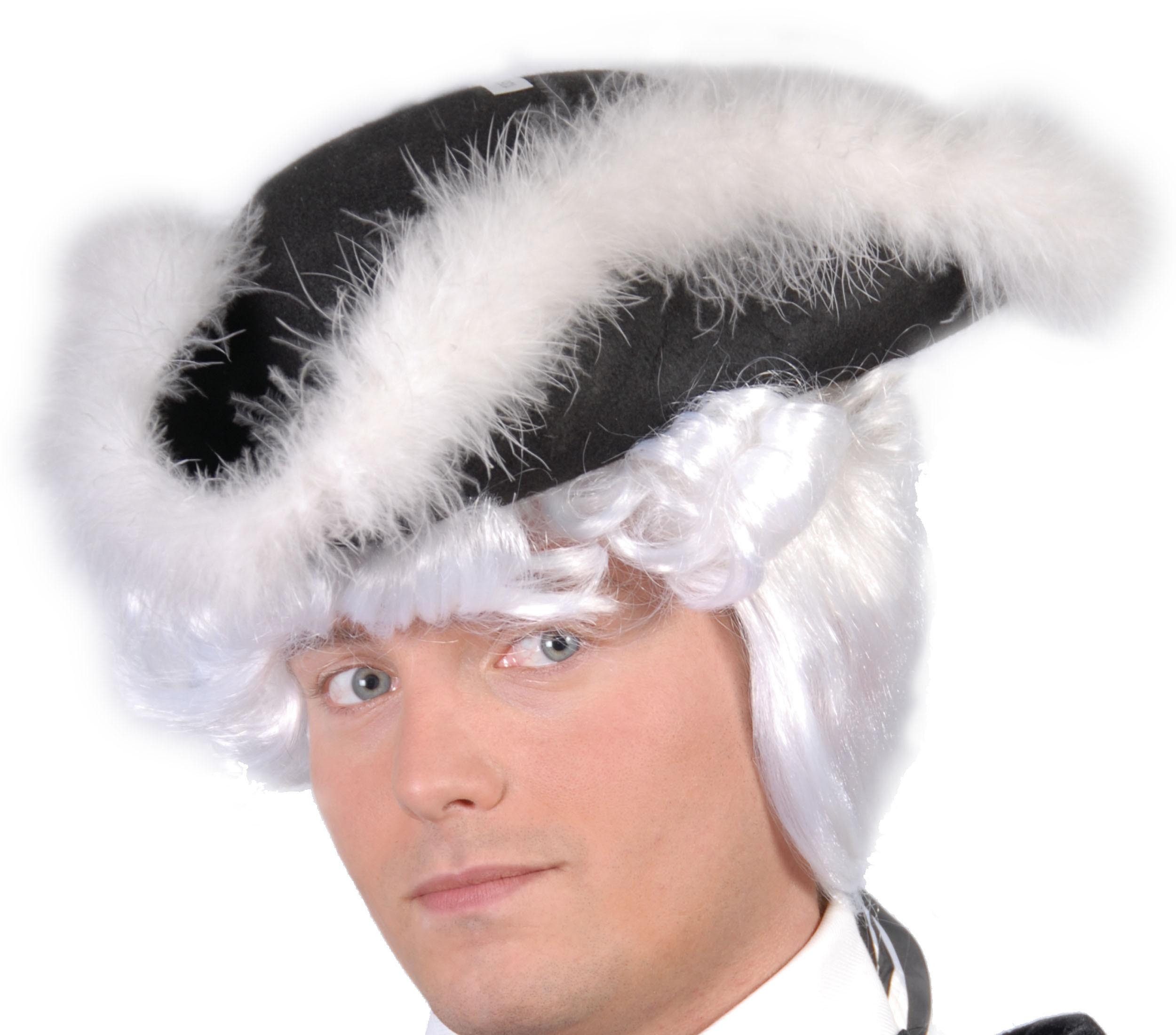 Fiestas Guirca Kostüm, Pirat Dreispitz Venezianische Karneval Mütze Eleganz Feder Rand Klass