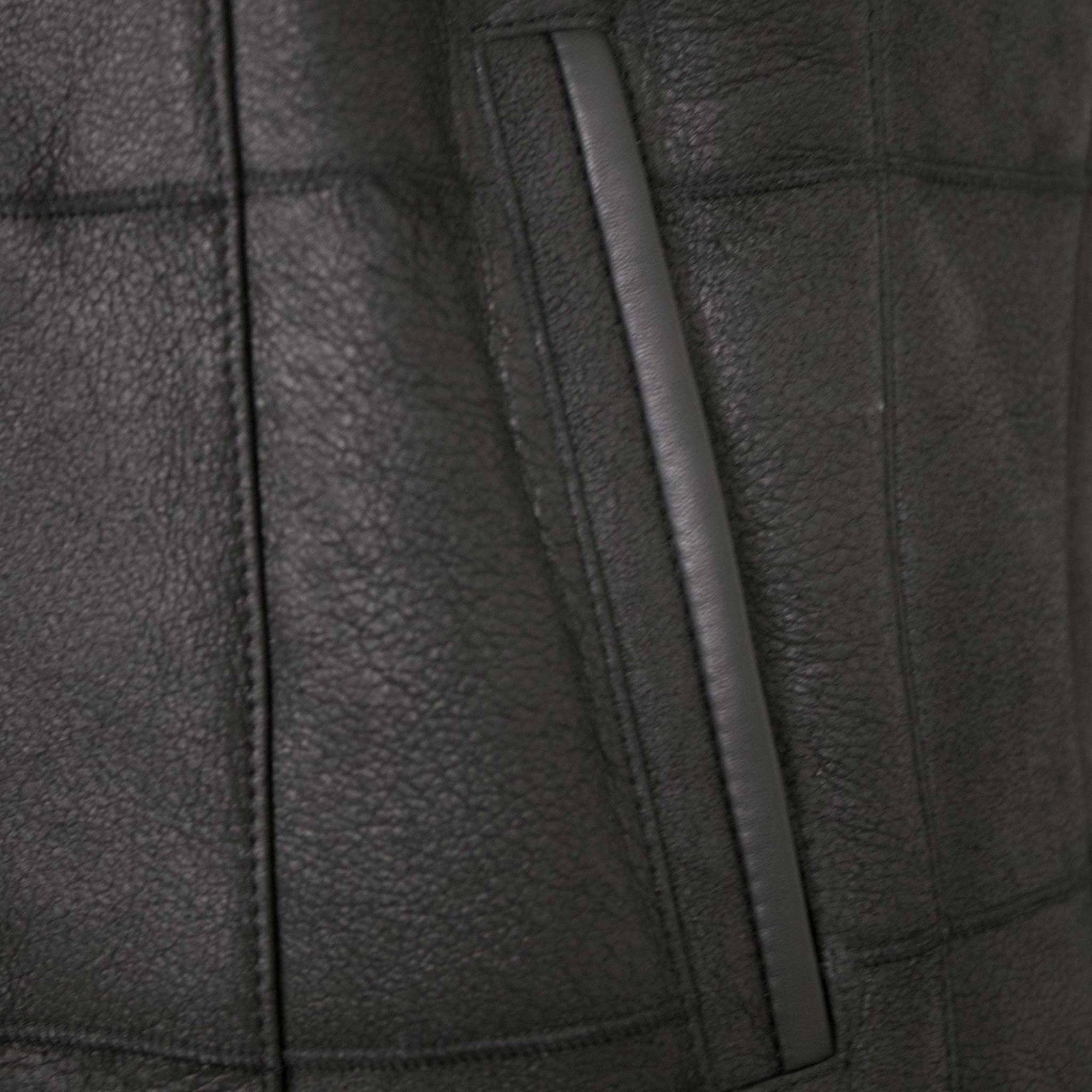 Maddox Lederweste Lanzo Maddox - Herren Lederweste Lammnubuk Lammfell schwarz