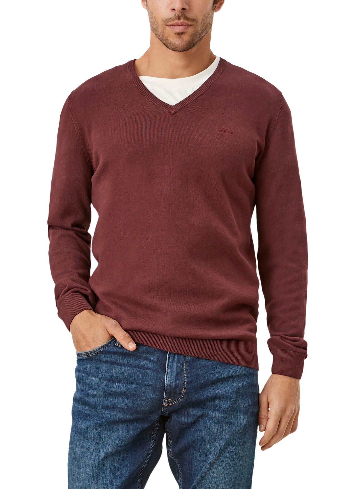 s.Oliver V-Ausschnitt-Pullover Unifarben kaufen | OTTO
