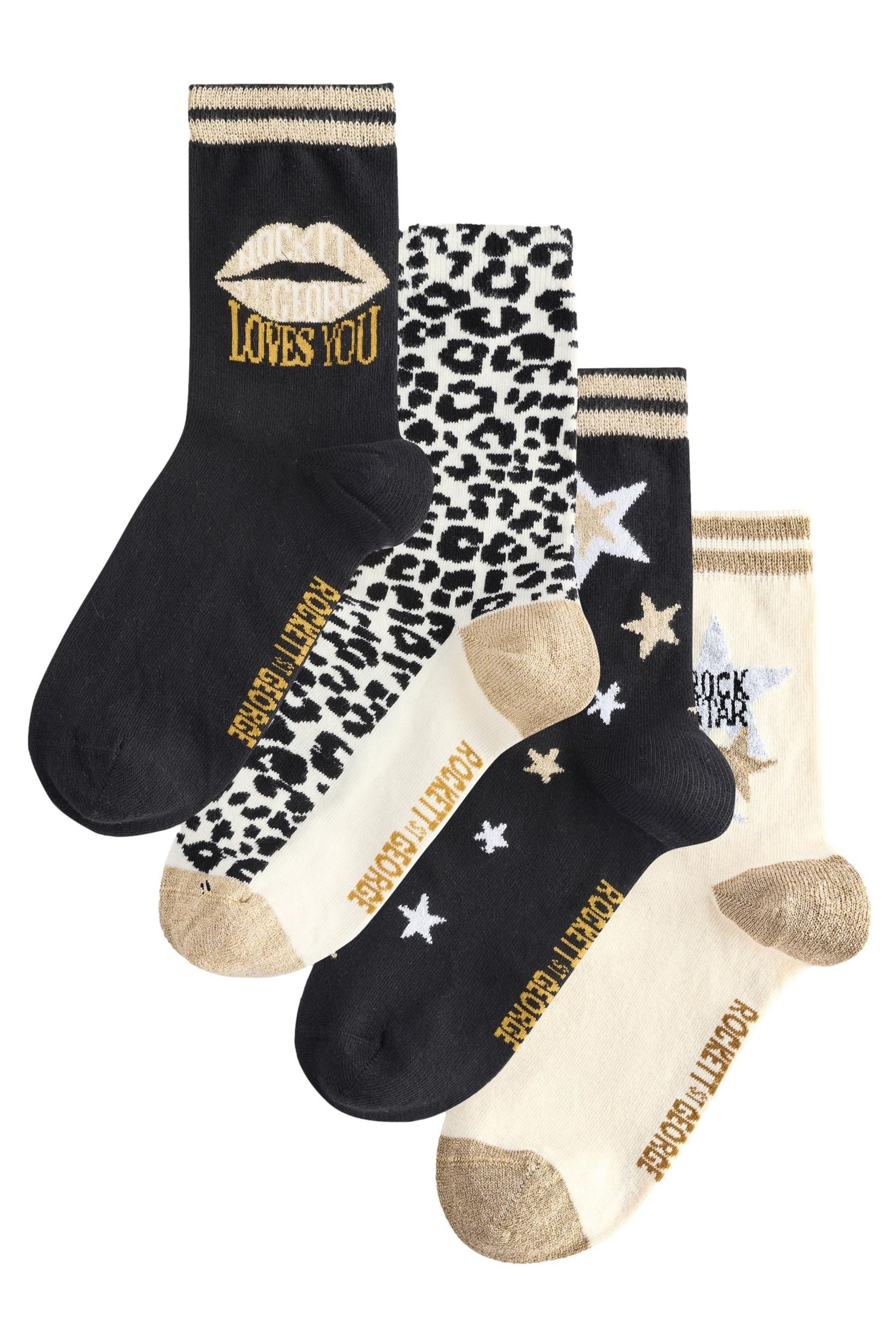 Rockett St George Kurzsocken Rockett St George Knöchelsocken, 4er-Pack (1-Paar)