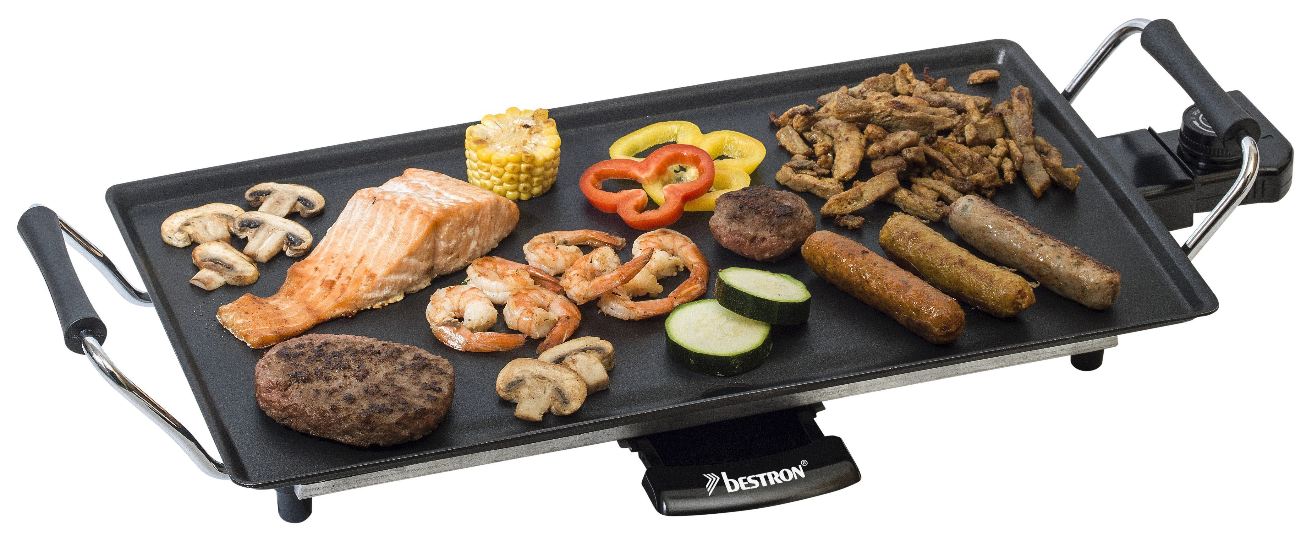 bestron Tischgrill ABP602, 2000 W, 47 x 26 cm mit Antihaftbeschichtung & Temperaturregler
