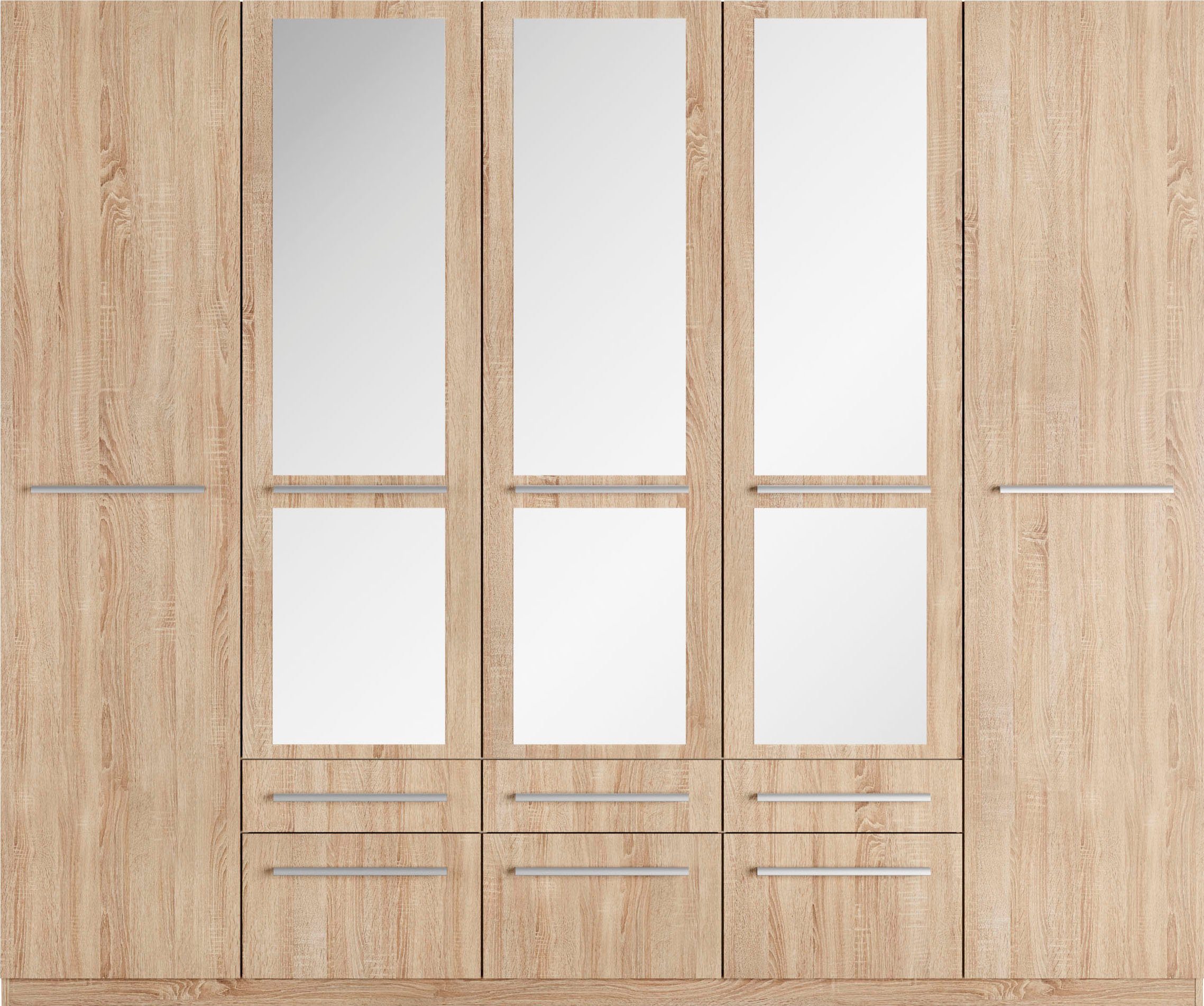 priess Kleiderschrank Schrank Garderobe Wäscheschrank Barcelona in 5 Breiten viel Stauraum, geräumige Schubkästen, mit Spiegel, MADE IN GERMANY