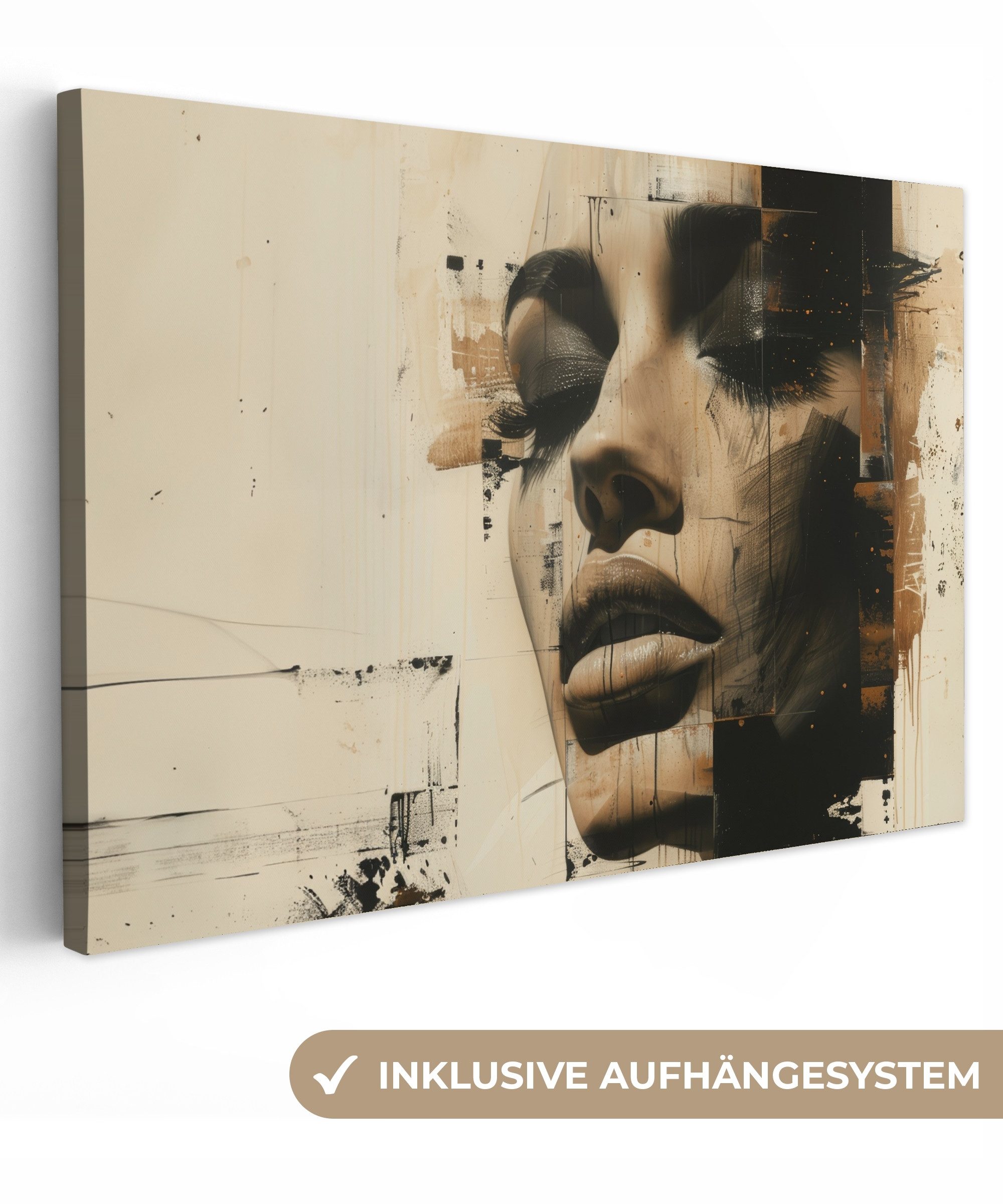 OneMillionCanvasses® Leinwandbild Frau - Gesicht - Abstrakt - Kunst, Fotodr günstig online kaufen