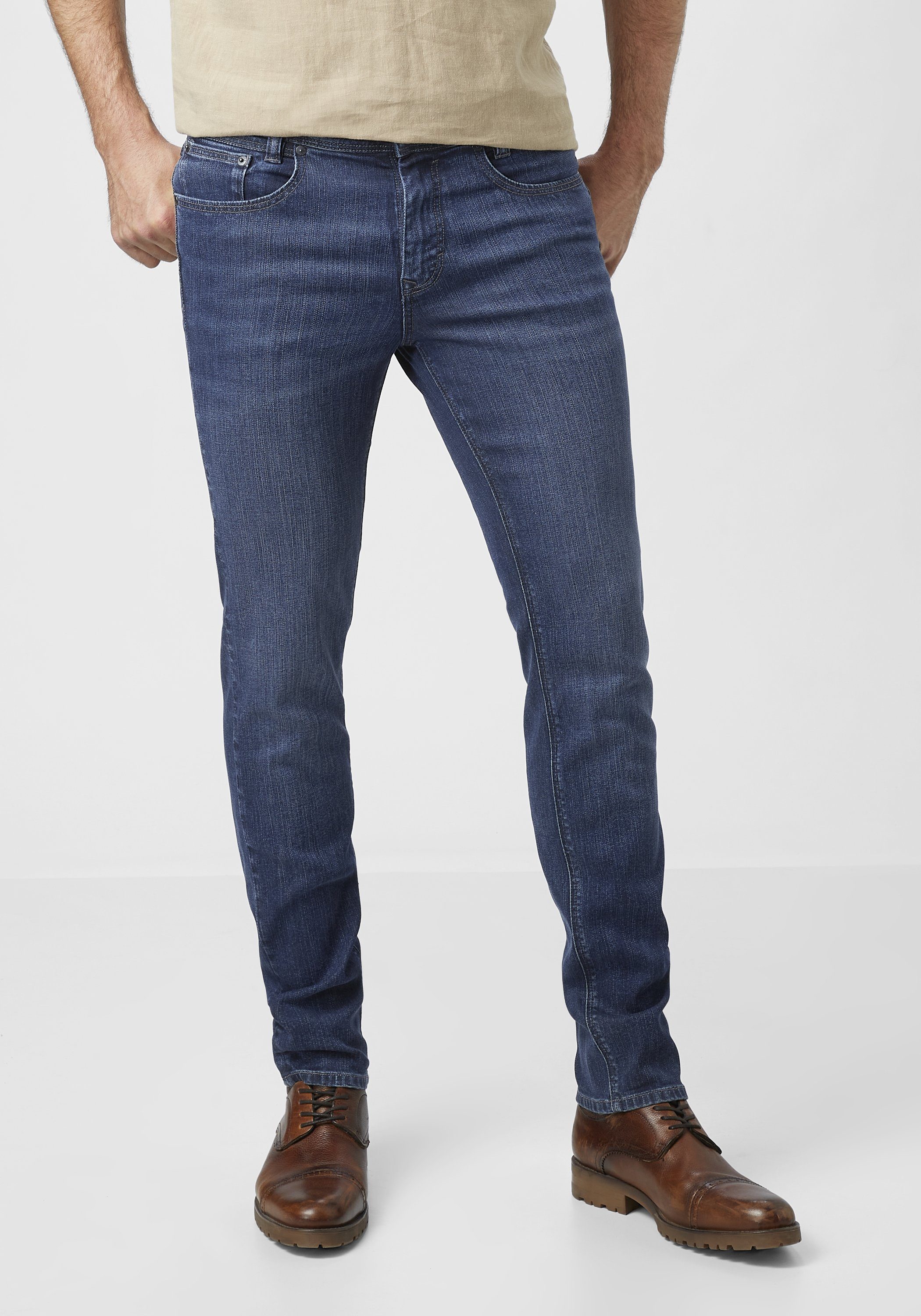 used PIPE Slim-fit-Jeans Jeans moustache dark 5-Pocket Comfort & mit Motion blue Paddock's Stretch