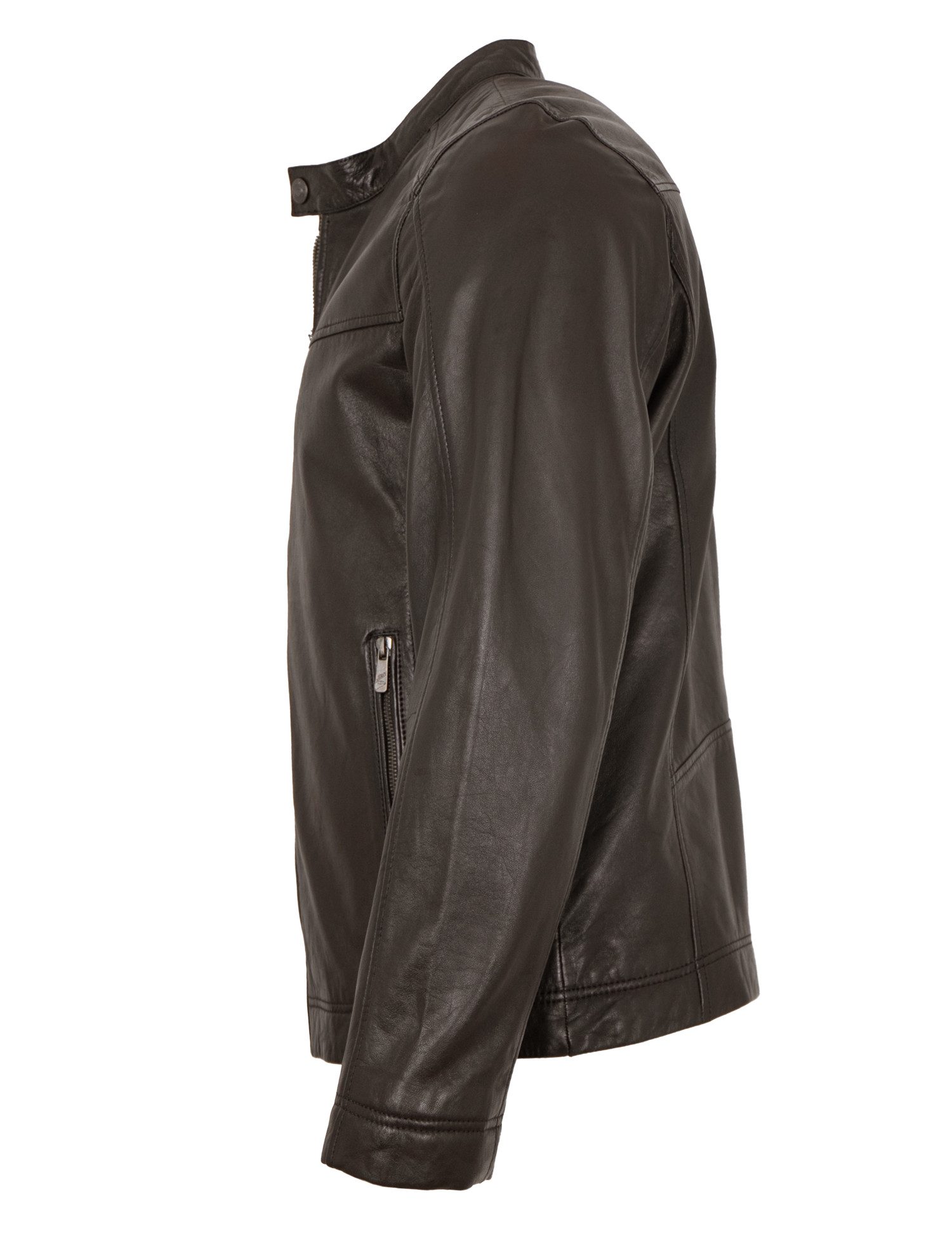 Jilani Lederjacke Jamie Jilani - Herren Lederjacke Lammnappa dunkelbraun