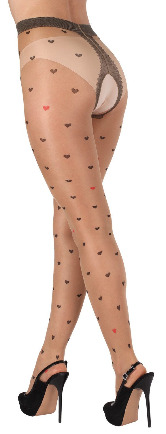 Ouvert Strumpfhose Ouvert Strumpfhose mit offenem Schritt und Herzen