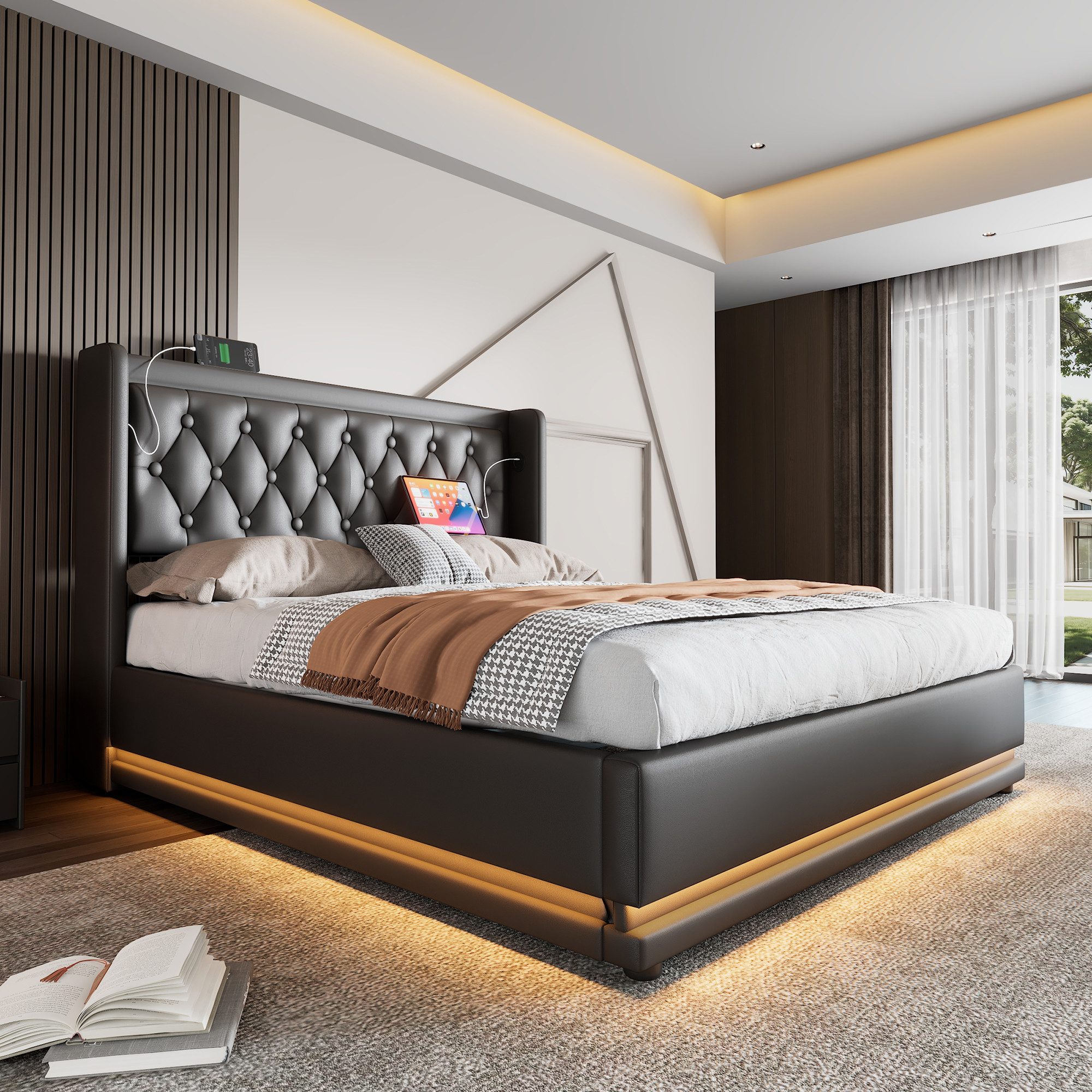 REDOM Polsterbett Jugendbett Bett Stauraumbett gepolsteres günstig online kaufen
