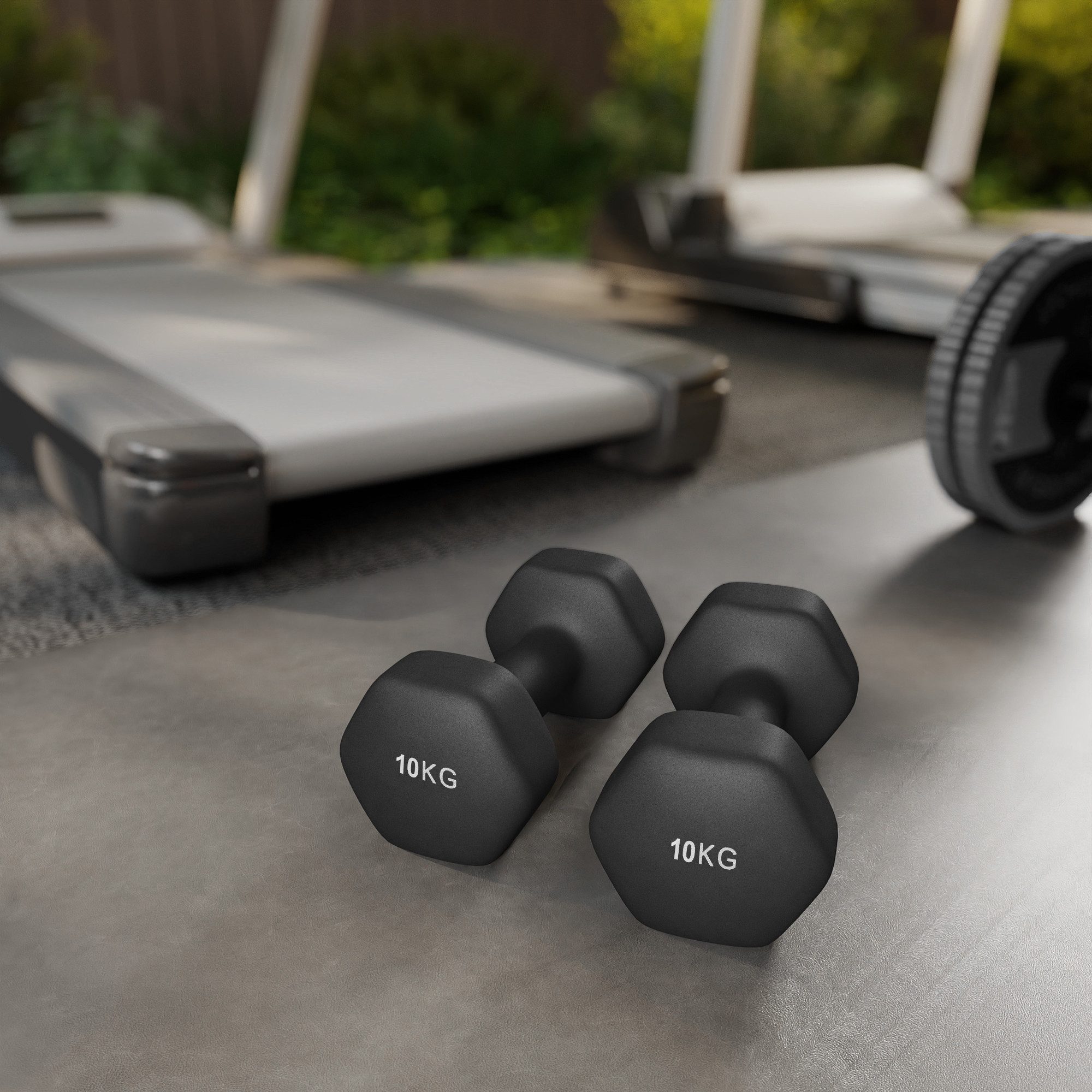 SONGMICS Hantel-Set 2er Set Kurzhanteln, Hexagon, Neopren-Beschichtung, Krafttraining, Workout, Fitnesstraining, für Zuhause