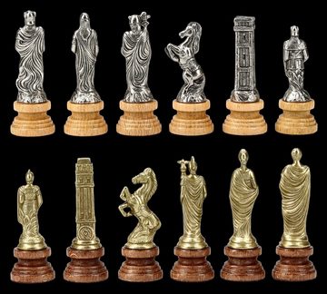 Figuren Shop GmbH Spiel, Metall Schachfiguren Set - Römer vs. Barbaren - Schach Spielfiguren Antike