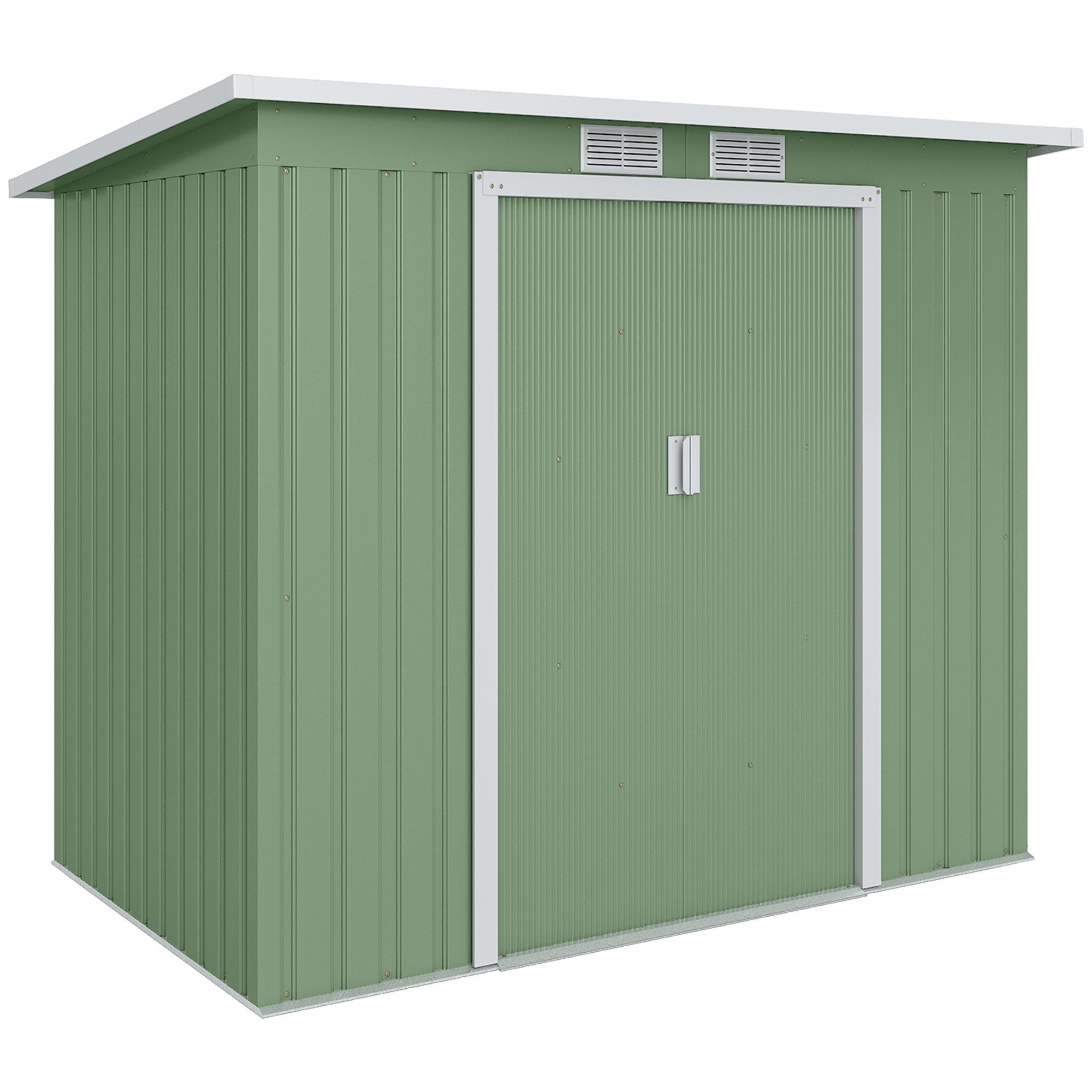 MC Star Gerätehaus Gartenhaus 213x130x172 cm Metall-Geräteschuppen für, (den Außenbereich Olivgrün)