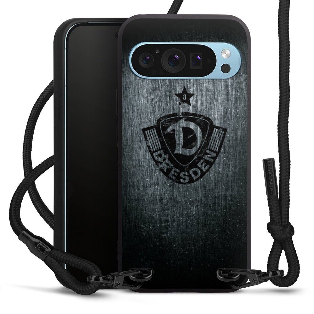 DeinDesign Handyhülle SG Dynamo Dresden Offizielles Lizenzprodukt Vintage, Google Pixel 9 Pro Premium Handykette Hülle mit Band Case zum Umhängen