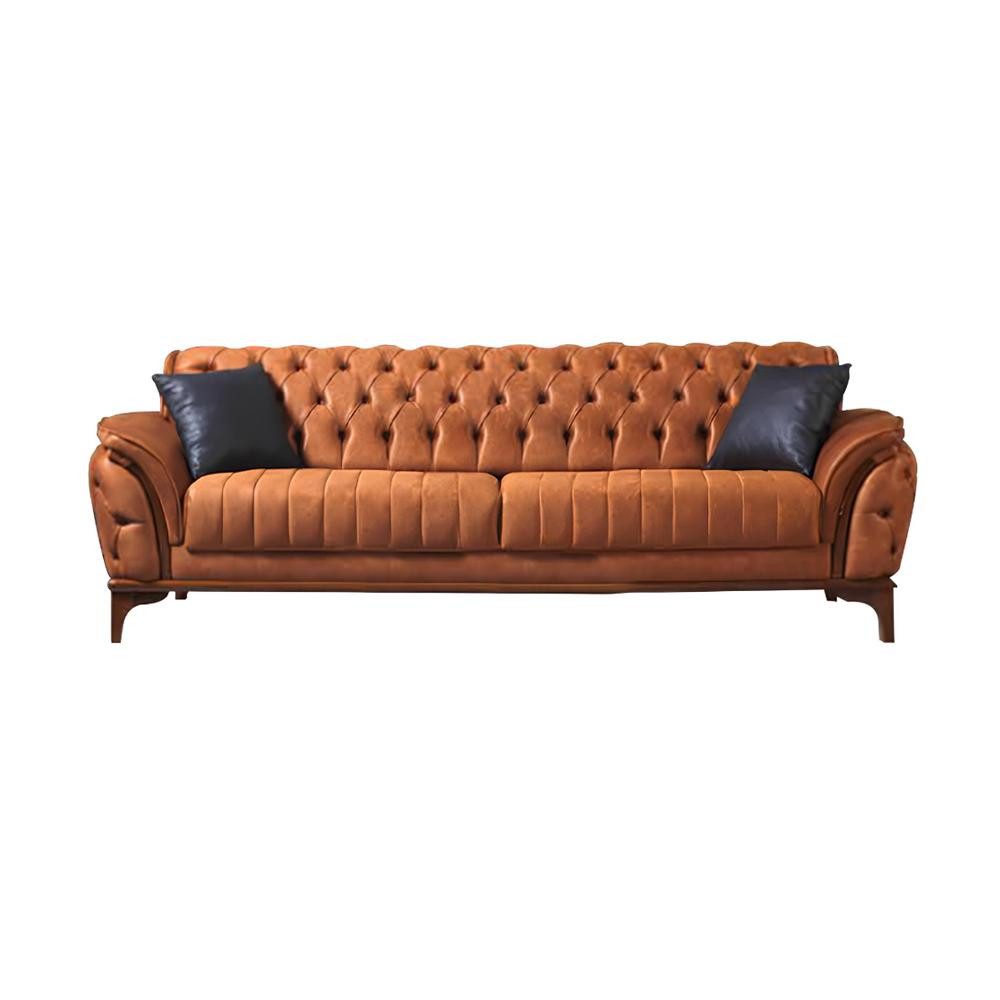 Xlmoebel Chesterfield-Sofa Elegantes Textilsofa im Chesterfield-Design mit Knopfheftung, 1 Teile, Hergestellt in Europa