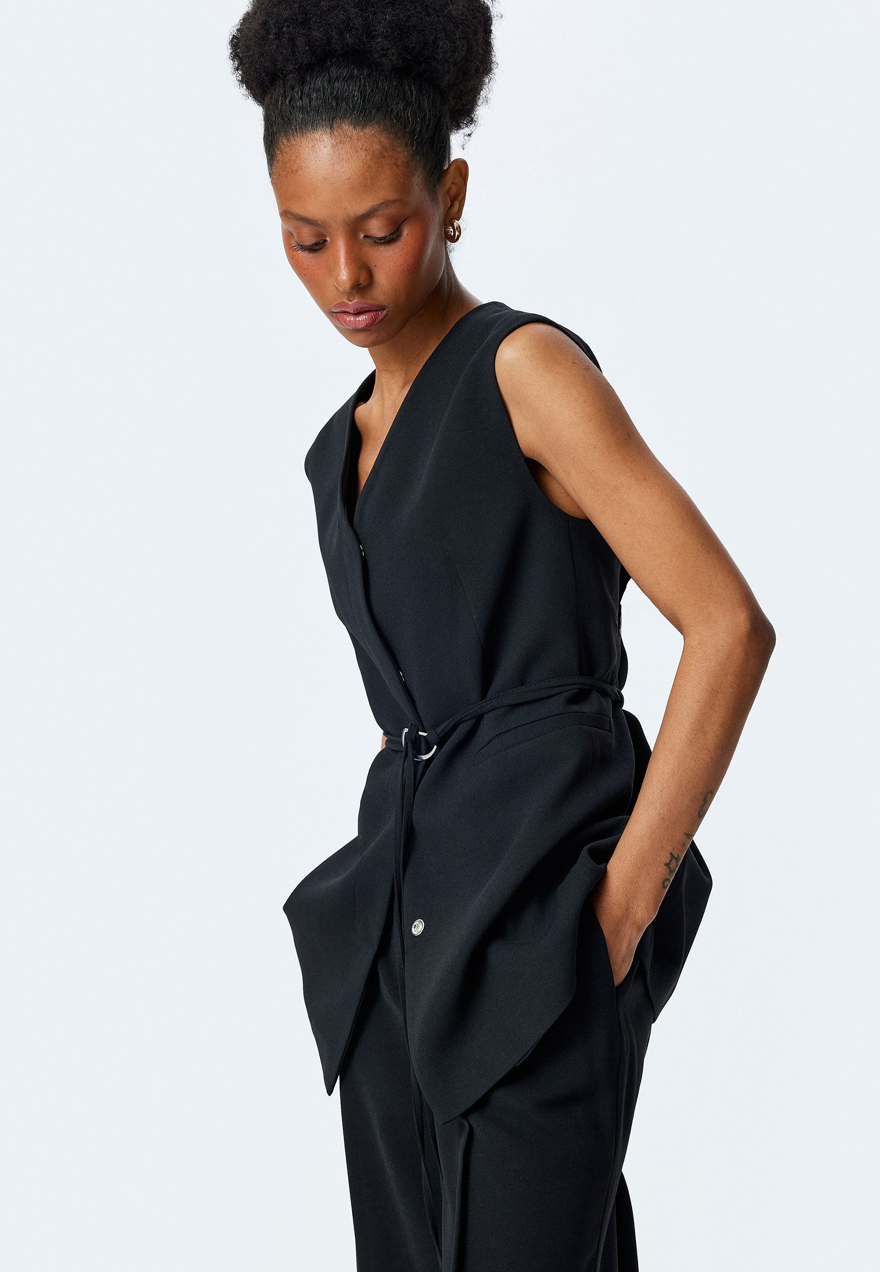 Koton Anzugweste V-Kragen Mit Metall-Accessoires Anzugweste günstig online kaufen