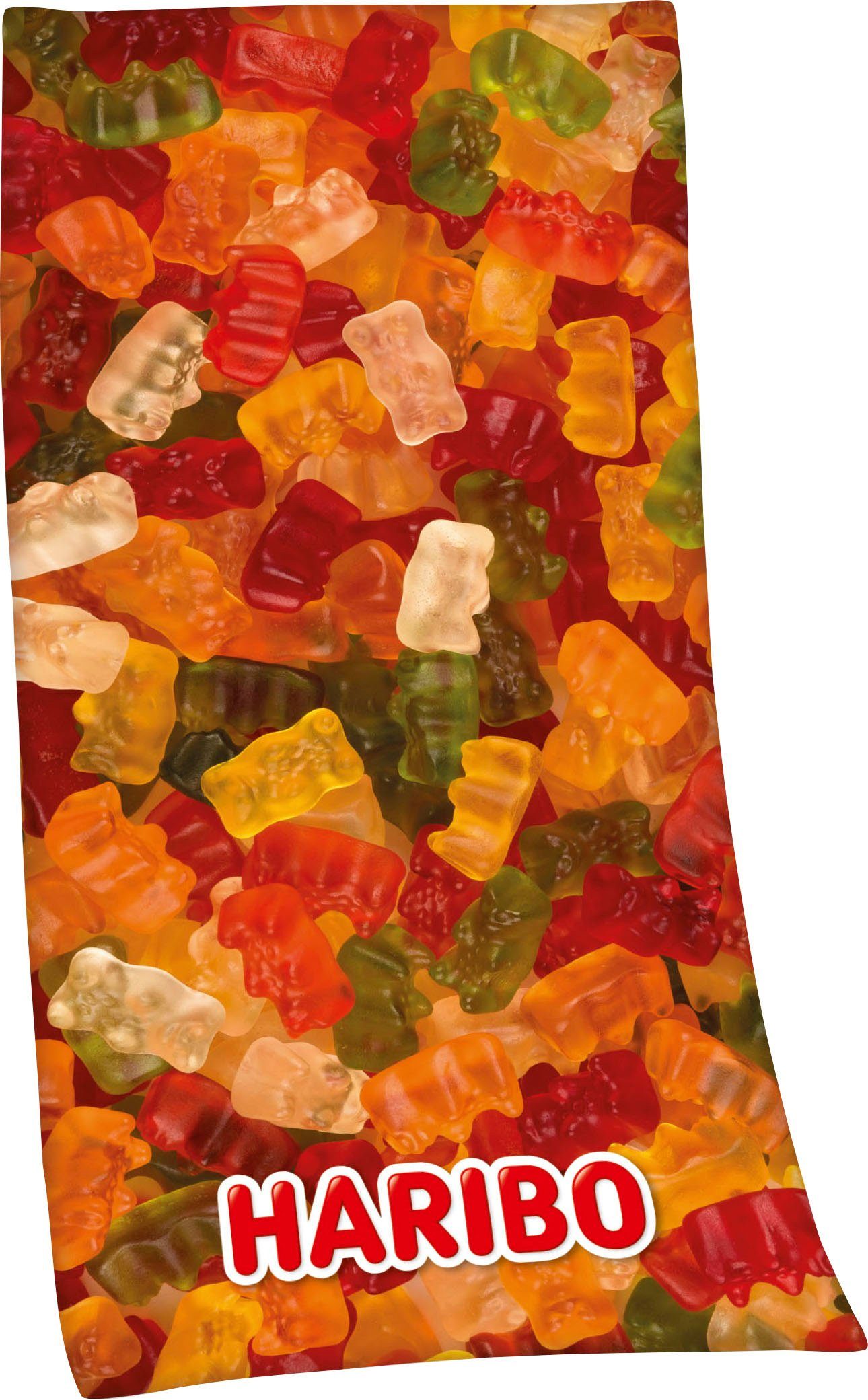 HARIBO Badetuch Haribo Goldbären, Velours (1-St), hochfarbig bedruckt