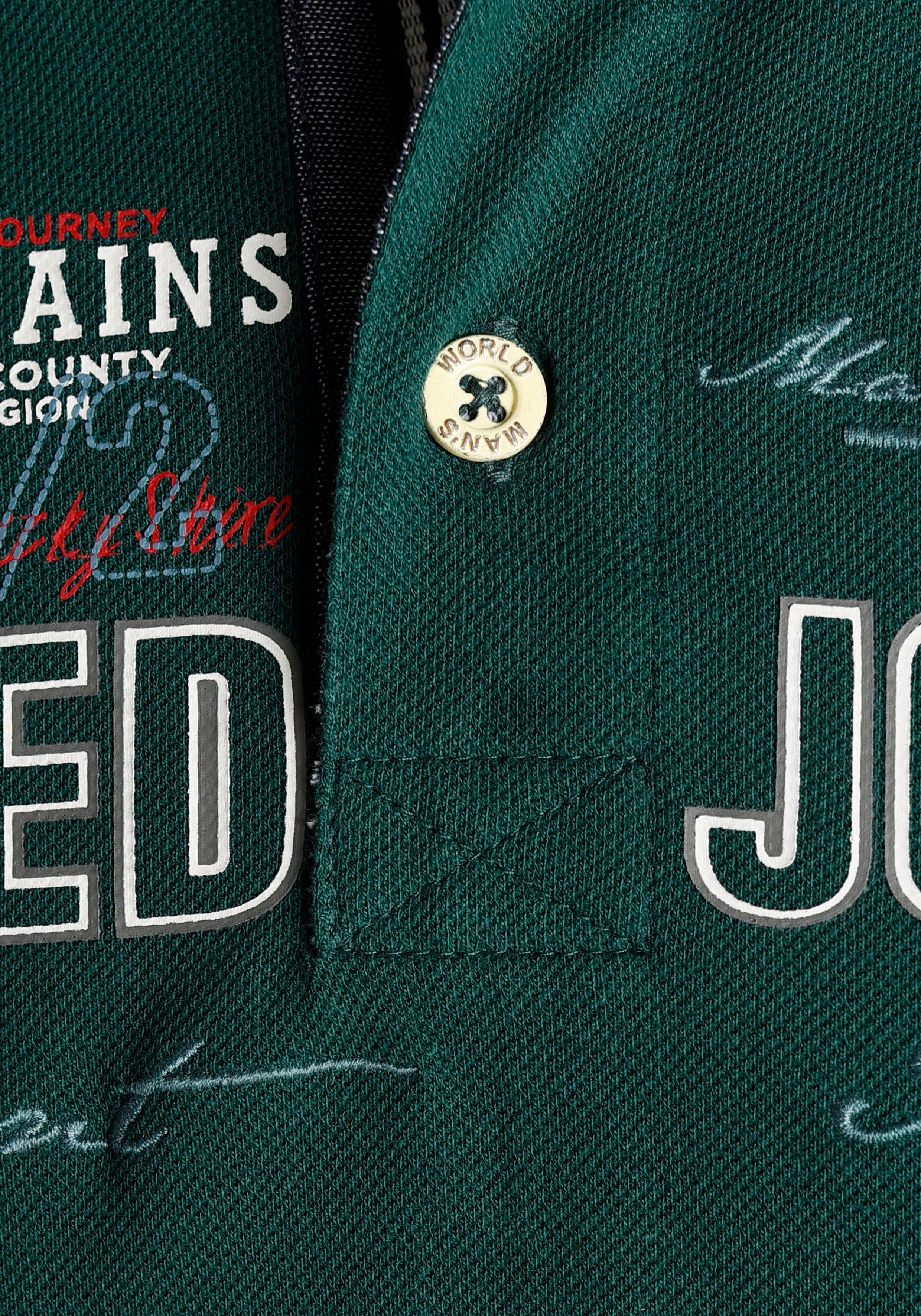 Man's World Poloshirt Kurzarm, mit Print, Stickerei und Badge, Polokragen