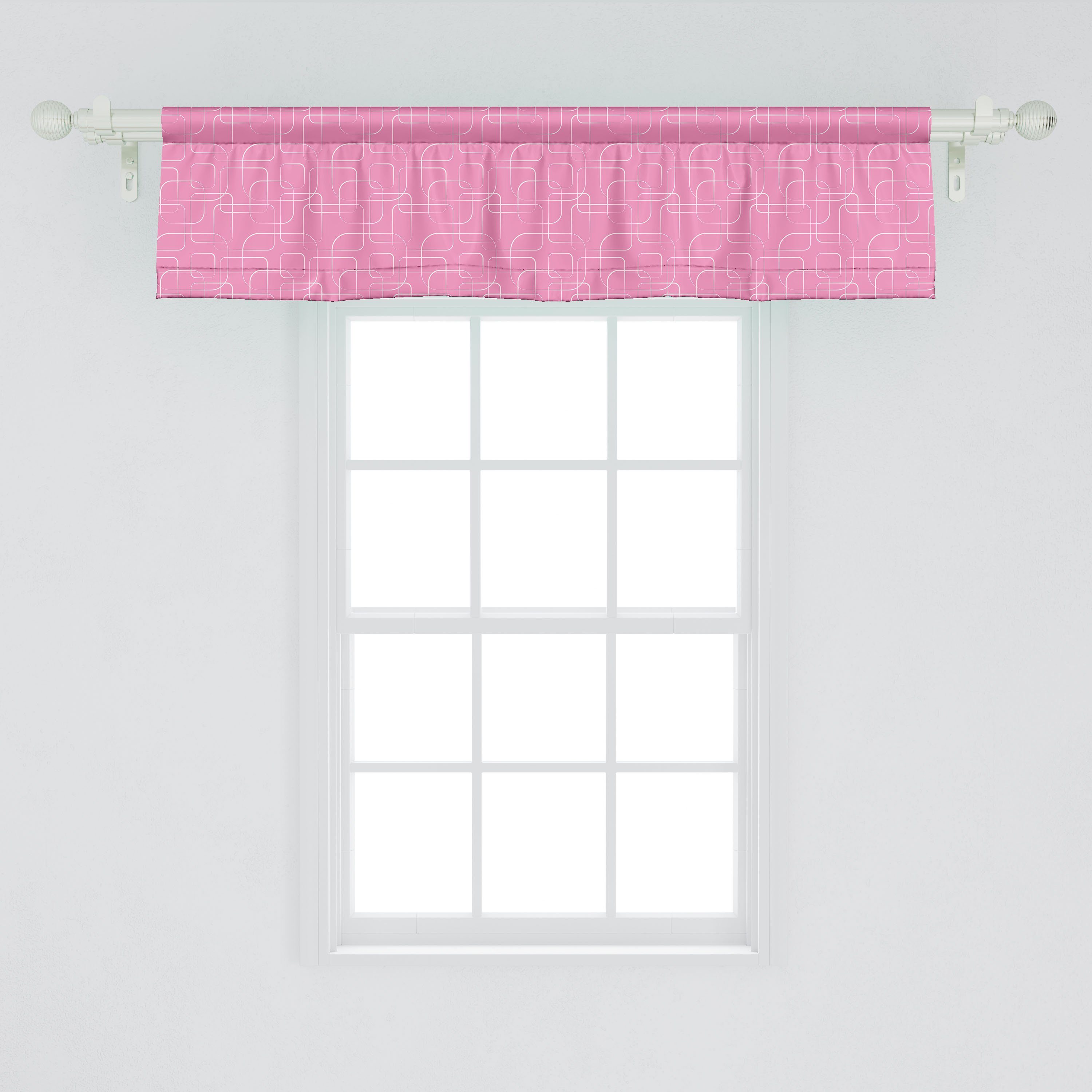Vorhang Volant Minimal-Rosa-Platz Schlafzimmer Abakuhaus, Stangentasche, Abstrakt Moderne Microfaser, Scheibengardine Küche Dekor mit für