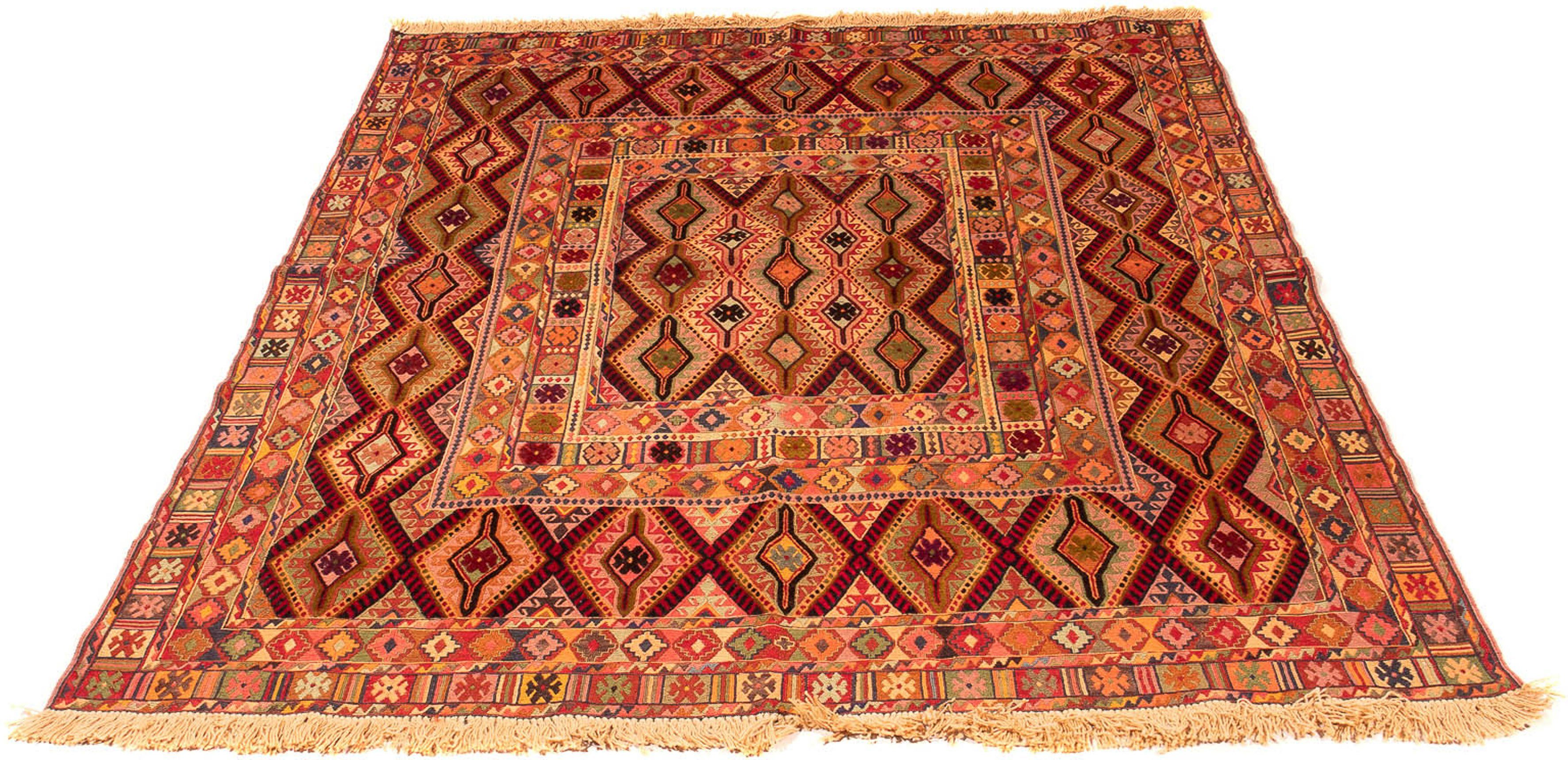 Wollteppich Kelim - Oriental - 181 x 147 cm - mehrfarbig, morgenland, rechteckig, Höhe: 4 mm, Wohnzimmer, Einzelstück
