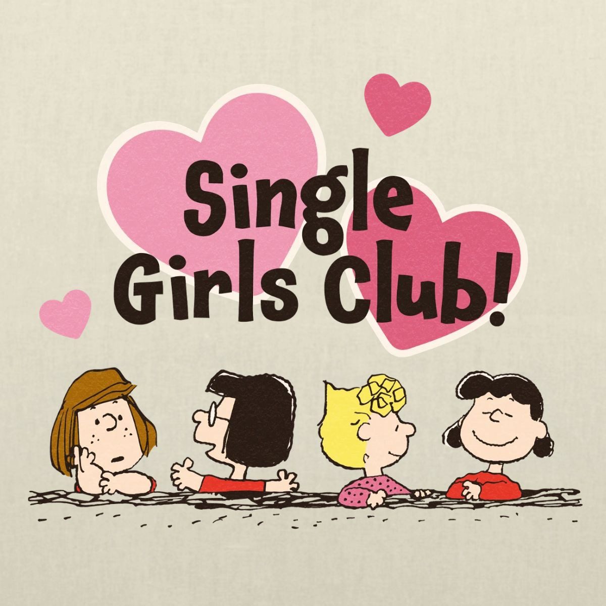 Spreadshirt Henkeltasche Peanuts Single Girls Club Lucy & Ihre Freundinnen Stoffbeutel (1-tlg)