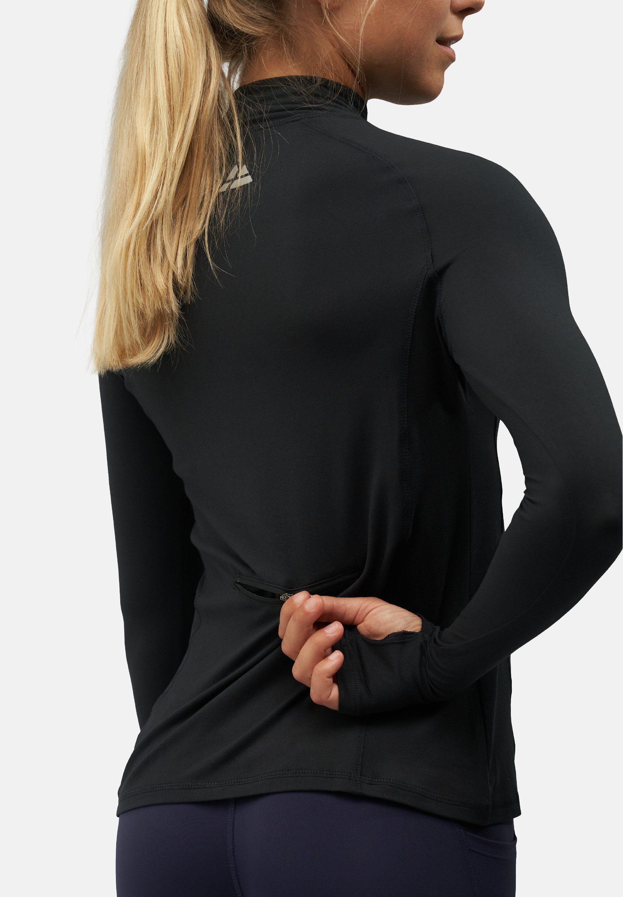 DANISH ENDURANCE Funktionsshirt Half Zip Damen Sport Funktionsshirt mit Dauemnloch & Reflexion, weich & leicht – Bild 5 von 5