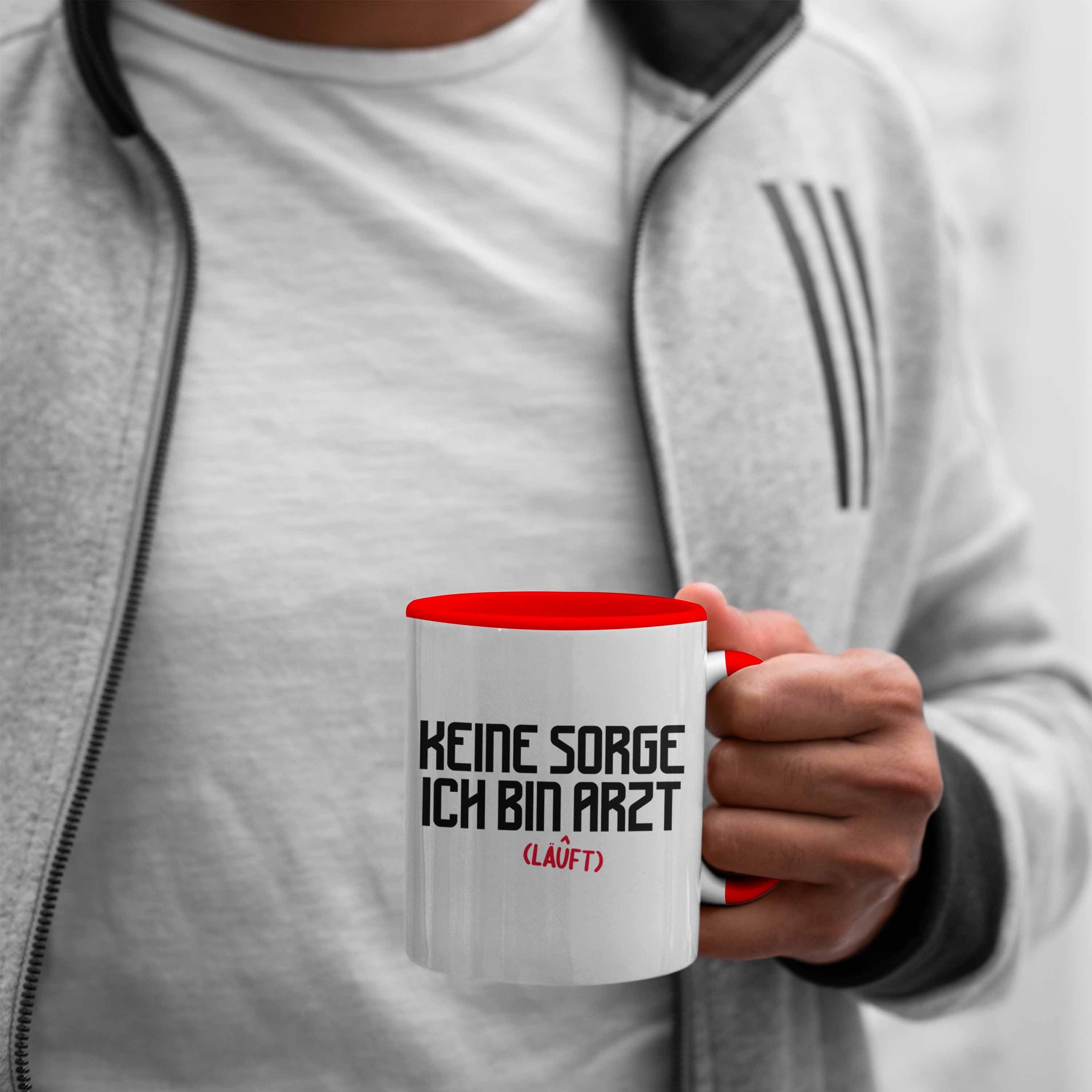 Trendation Tasse Trendation - Arzt für Krankenhaus Tasse Rot Männer Geschenk Lustig Geschenkidee Ärzte Arzt Kaffeetasse