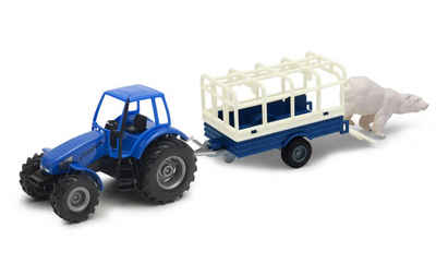 kamelshopping Spielzeug-Traktor Traktor-Fahrzeug mit Schwungmotor, aus Metall und Kunststoff gefertigt, 1:32, ab 3 Jahre