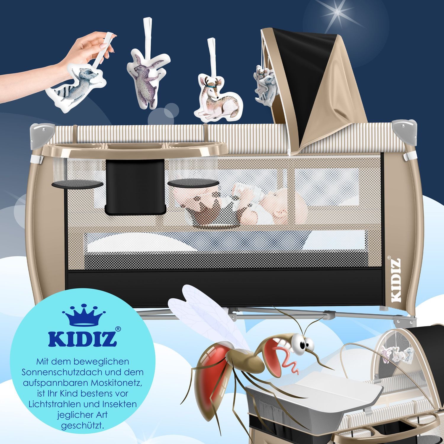 KIDIZ Baby-Reisebett, Babybett in Reisebett Kombi günstig online kaufen
