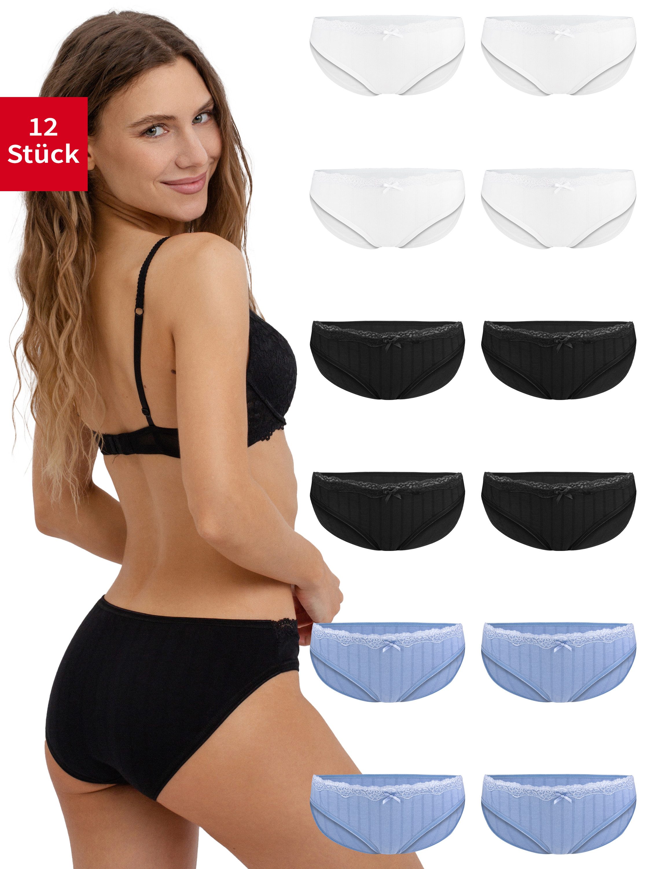 Slip Damen Unterhosen Panty - Frauen Hipster Unterwäsche aus Baumwolle