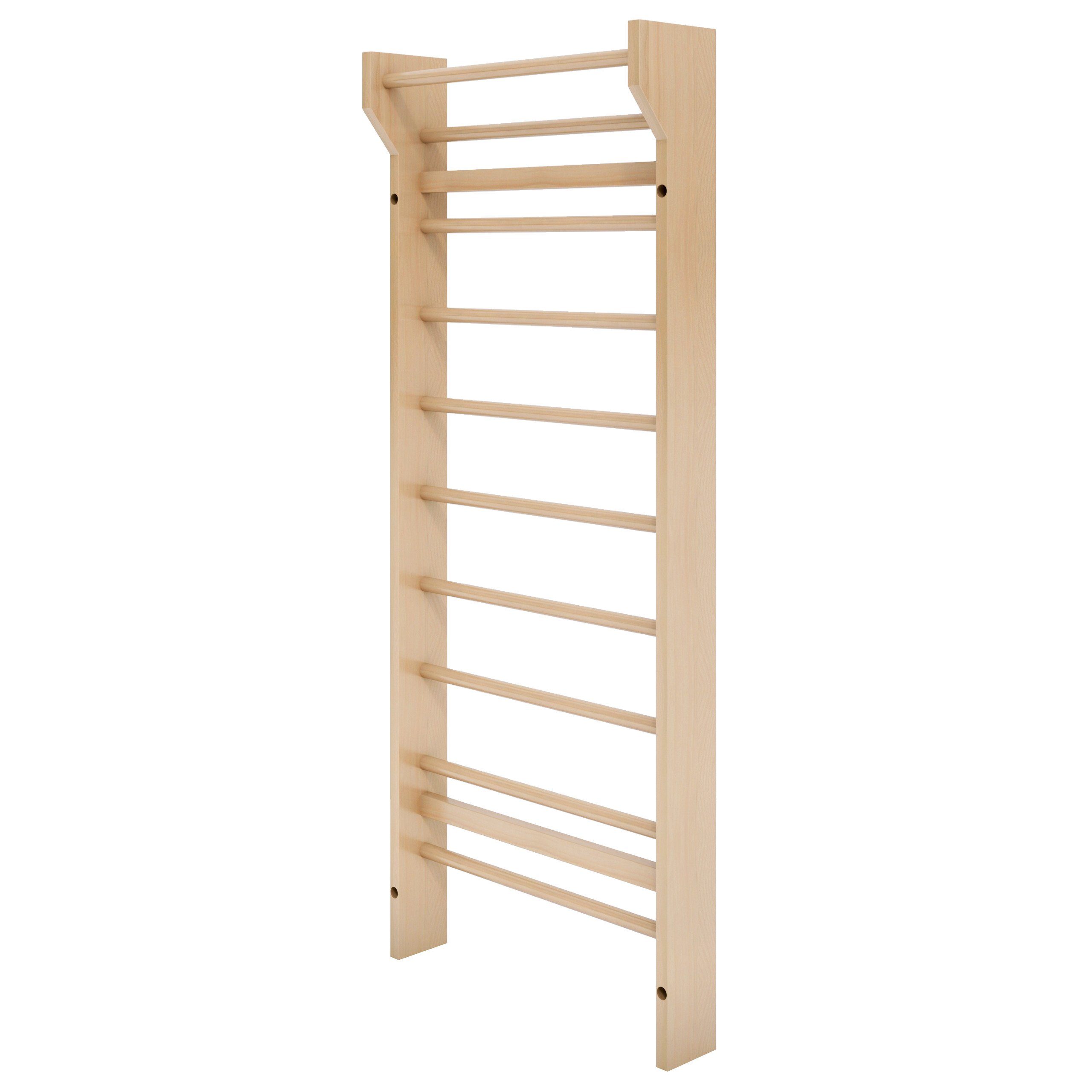 GORILLA SPORTS Sprossenwand 195 x 80 x 14cm, bis 100kg Belastbar, mit 10 Sprossen, zur Wandmontage, (1-St)