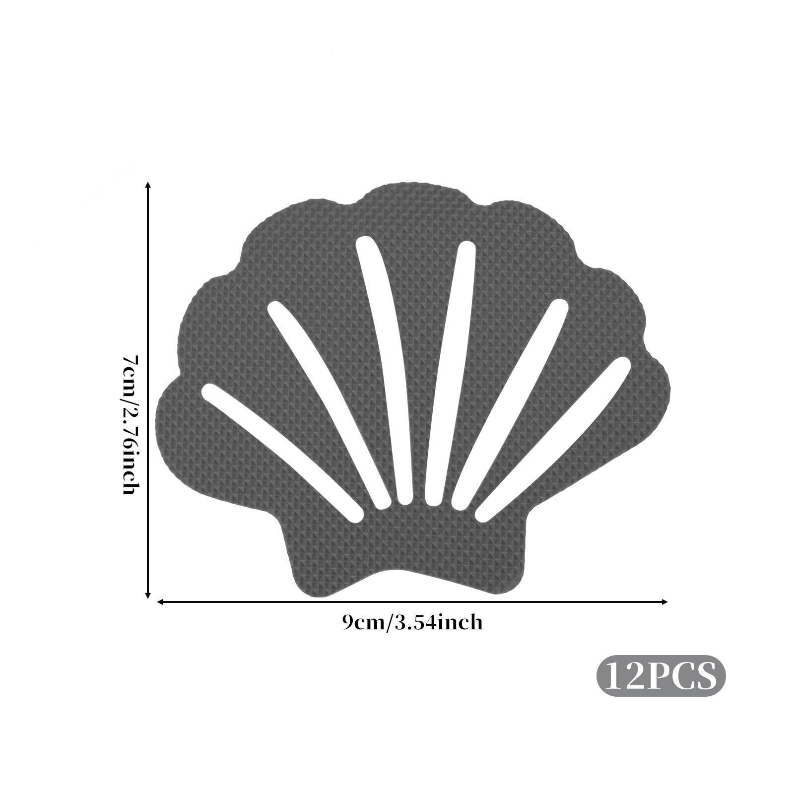 Coonoor Antirutsch-Aufkleber Selbstklebende Sicherheitsaufkleber in Muschelform, B: 7 cm, L: 9 cm, 12-tlg., für rutschige Flächen und Treppen - für Badewanne un – Bild 2 von 5