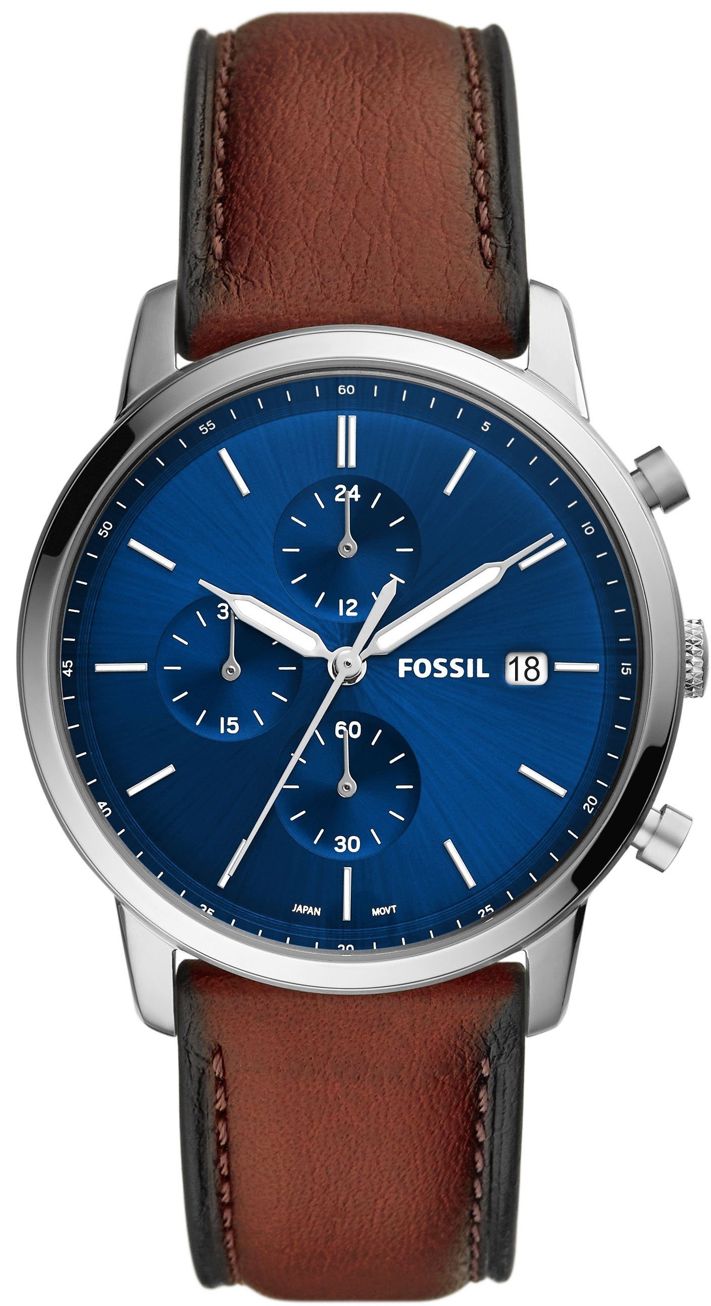 Fossil Chronograph FS5850,MINIMALIST CHRONO, Gehäuse aus Edelstahl, Ø ca.  42 mm