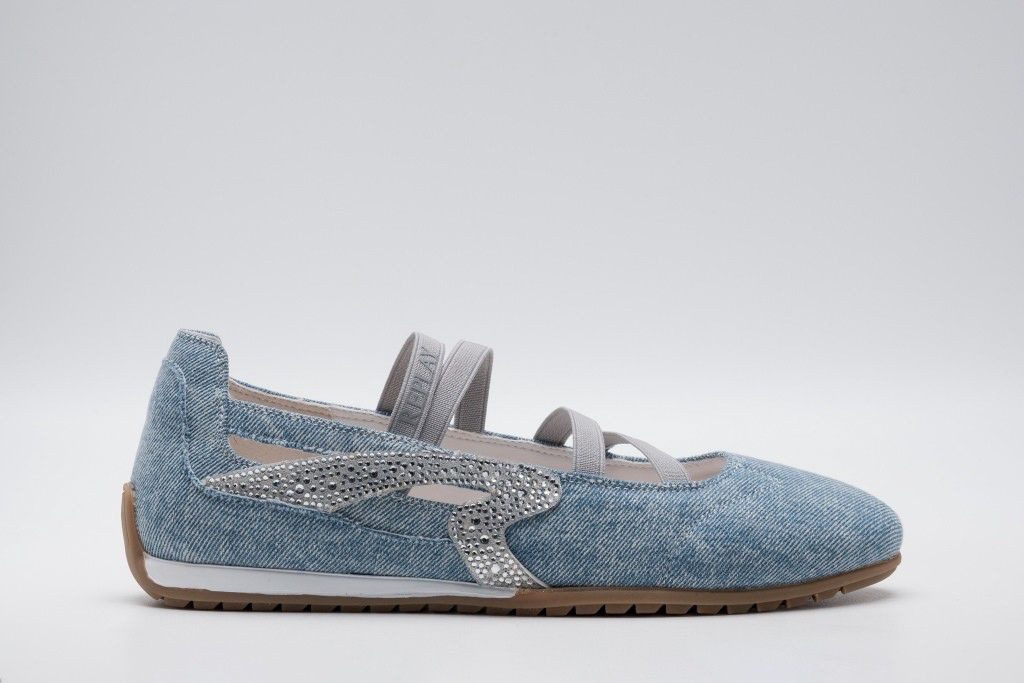 Replay Sneaker Ballerinas Slipper, Sommerschuh, Schlupfschuh mit seitlichen Strasssteinchen