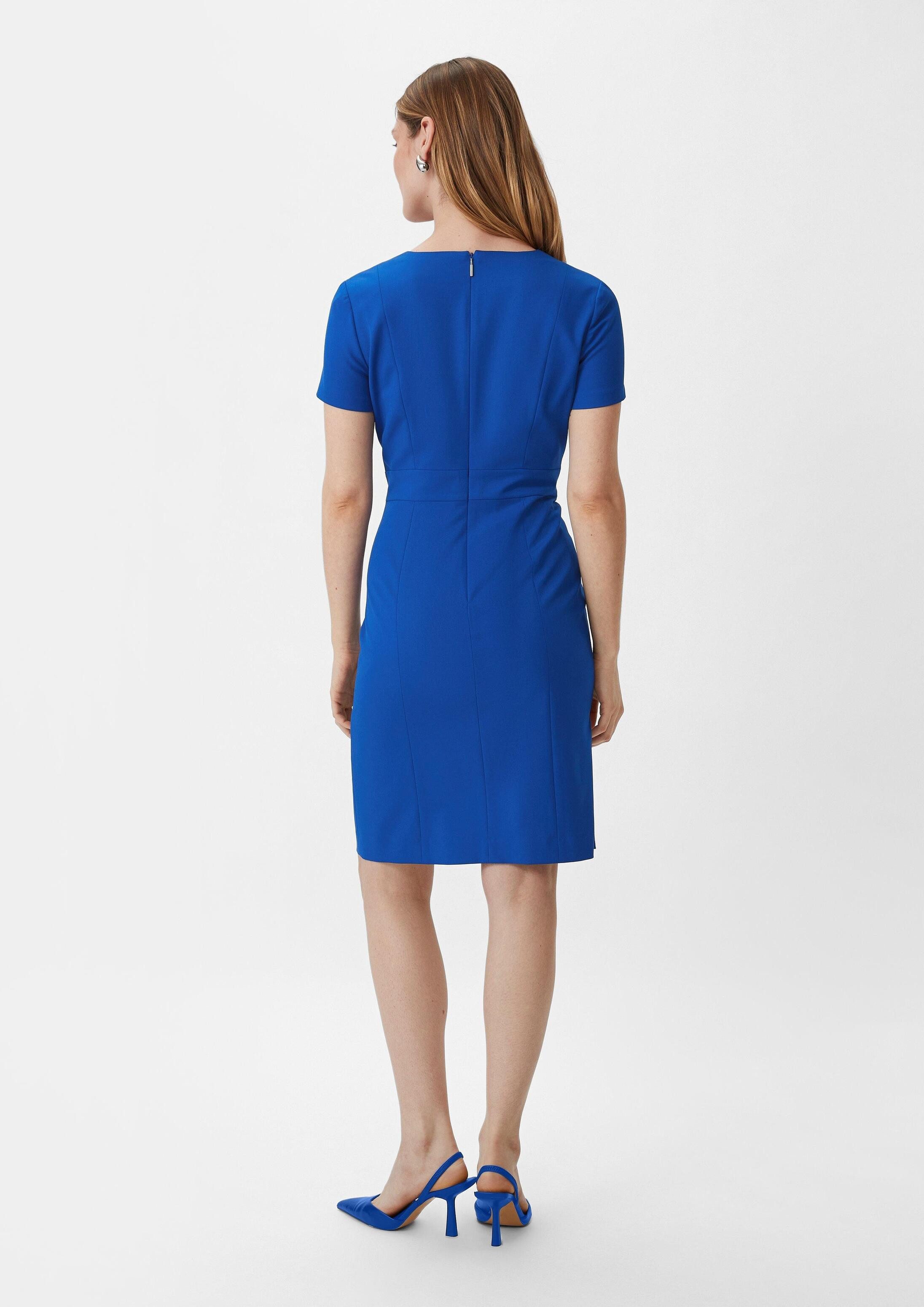 comma Minikleid Kleid Etuikleid mit V-Ausschnitt