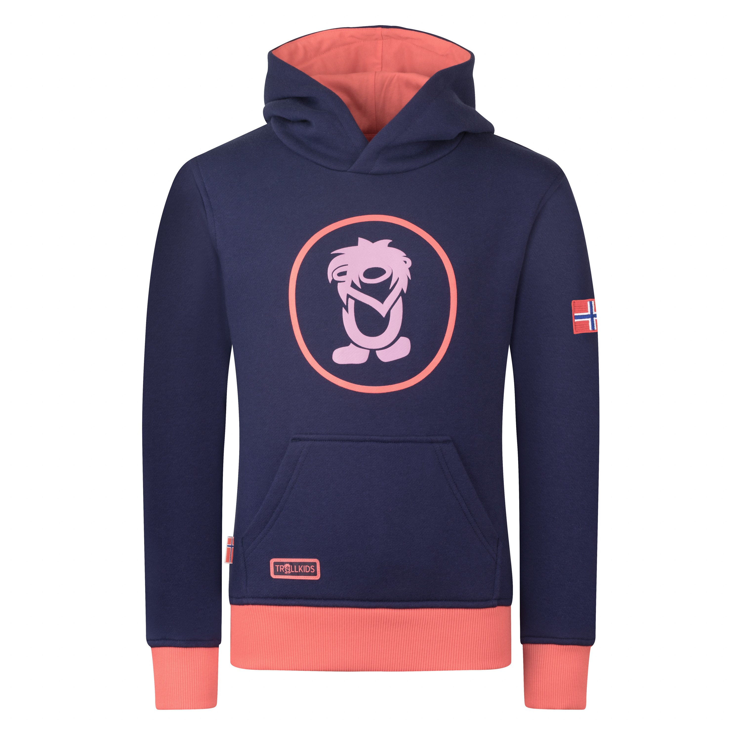 TROLLKIDS Kapuzensweatshirt KIDS TROLL SWEATER mit Kängurutasche, Langarm-Design, bedruckte oder unifarbene Optik