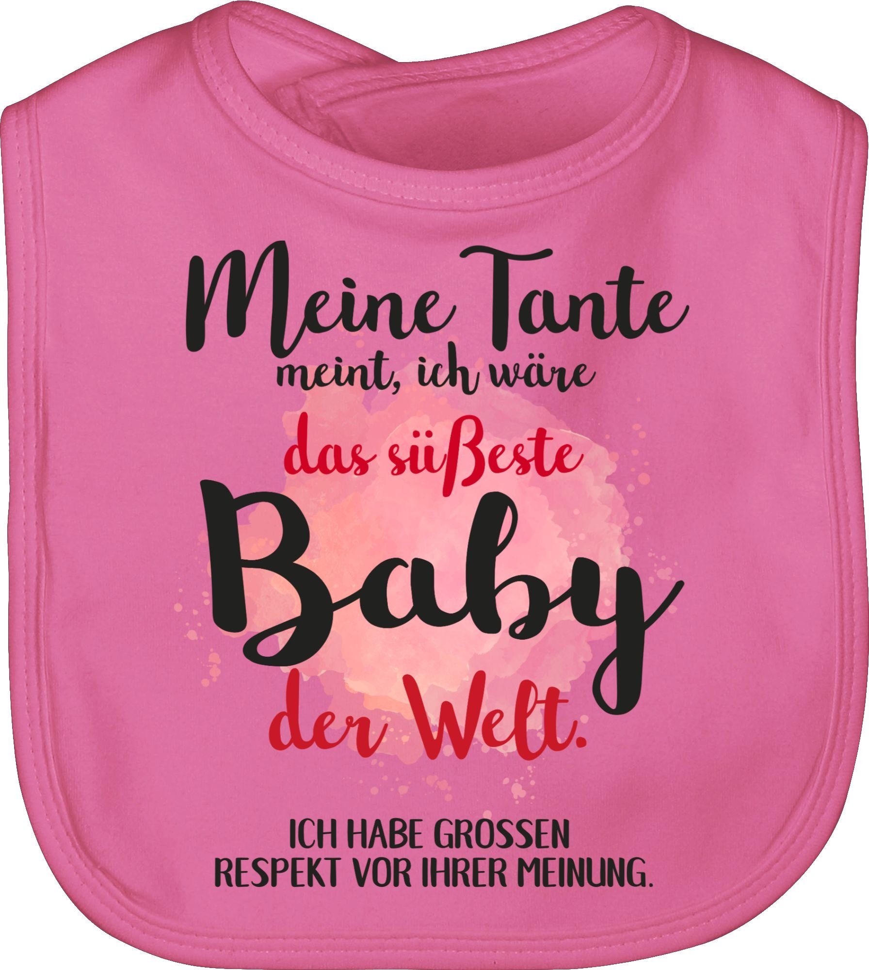 Shirtracer Lätzchen Meine Tante meint, ich wäre das süßeste Baby der Welt., Strampler Baby Mädchen & Junge 1 Pink