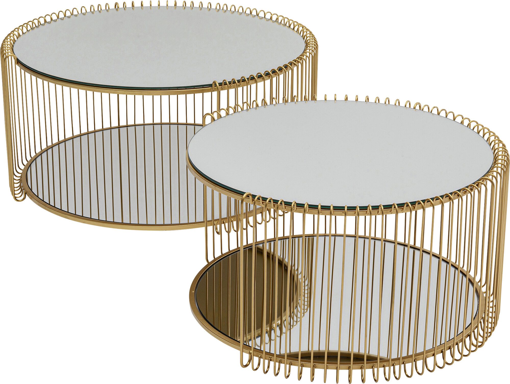 Couchtisch Couchtisch Wire Double Brass (2/Set)