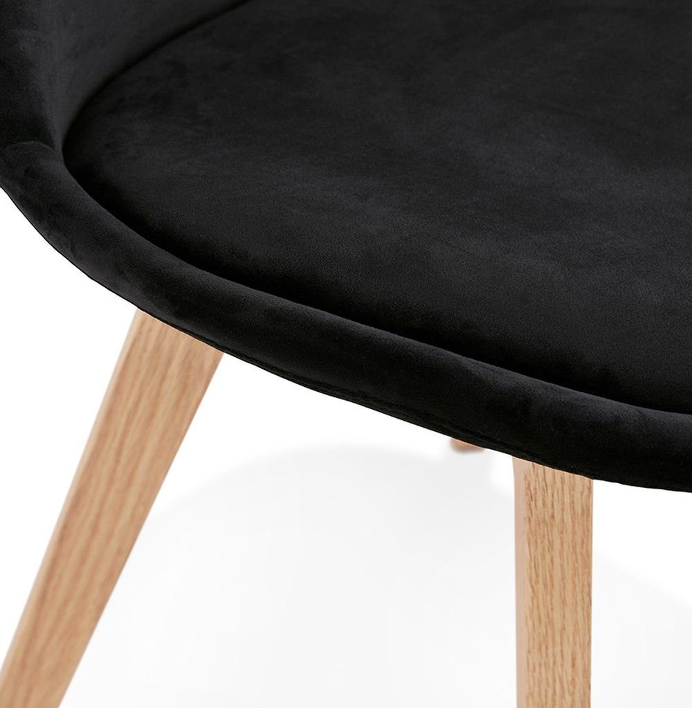 KADIMA (black,natural) Stuhl 48 Schwarz Esszimmerstuhl x DESIGN HEBE Gold Textile Schwarz