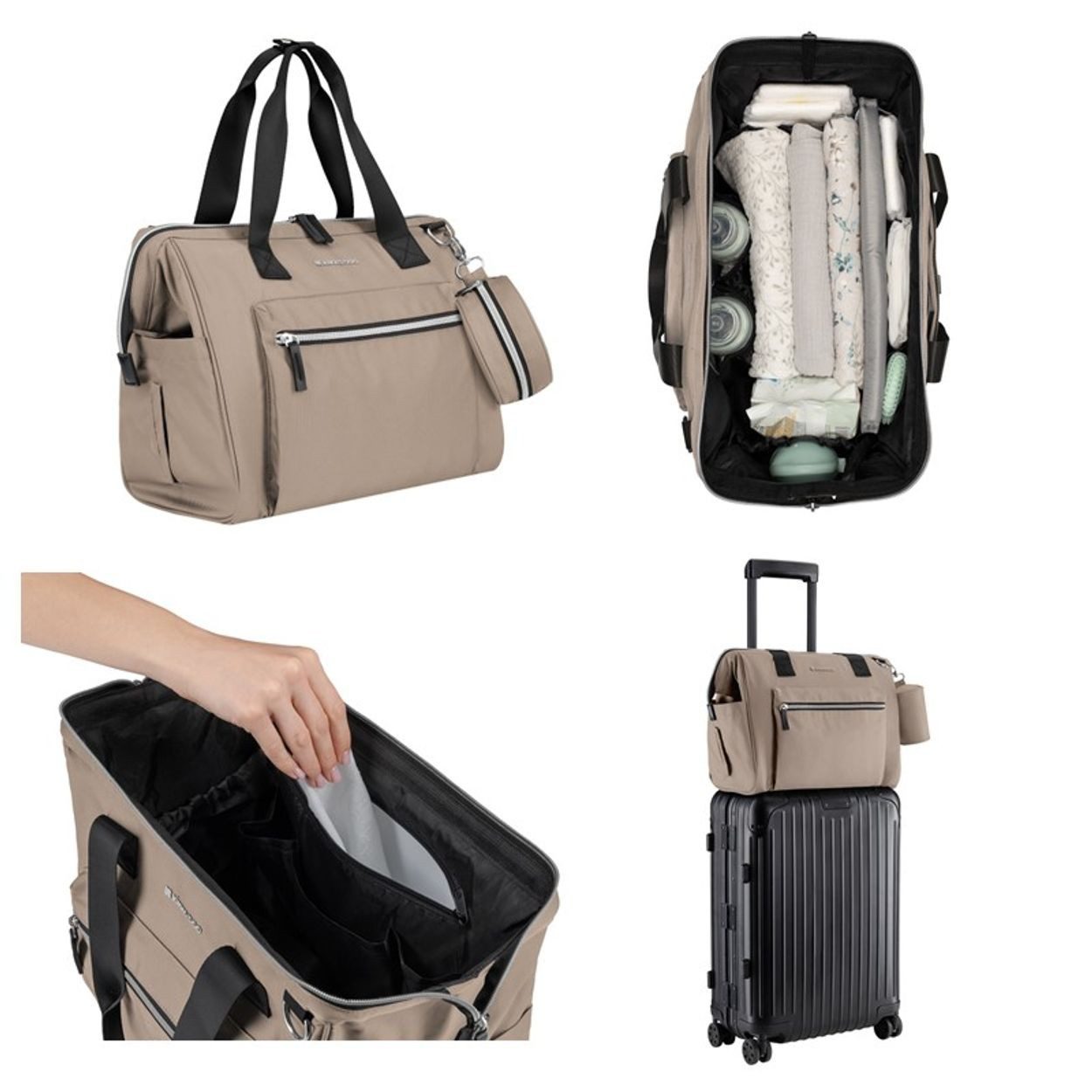 Kikkaboo Wickeltasche Tasche Maxi Wickelunterlage (1-tlg), kleine Tasche, Reißverschluss