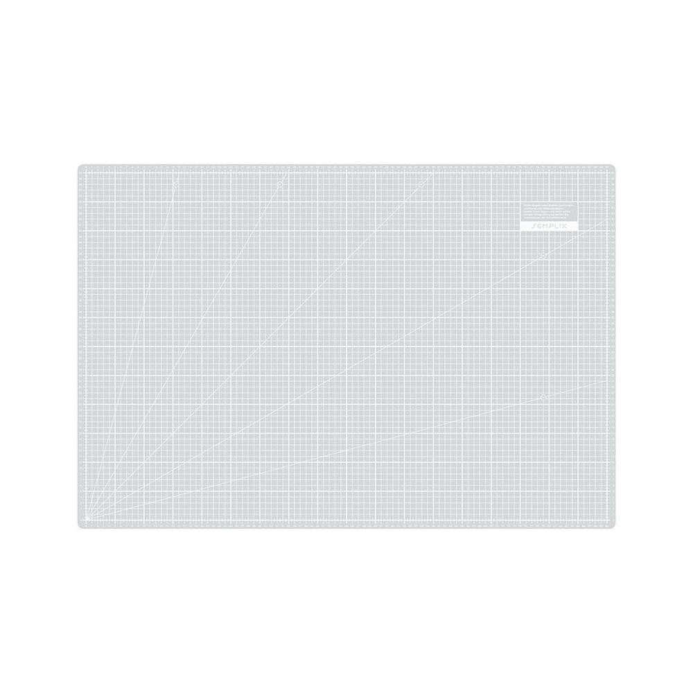 Semplix Schneideunterlage - Schneidematte hellgrau-grau (90 x 60 cm / 35 x 24 inch)