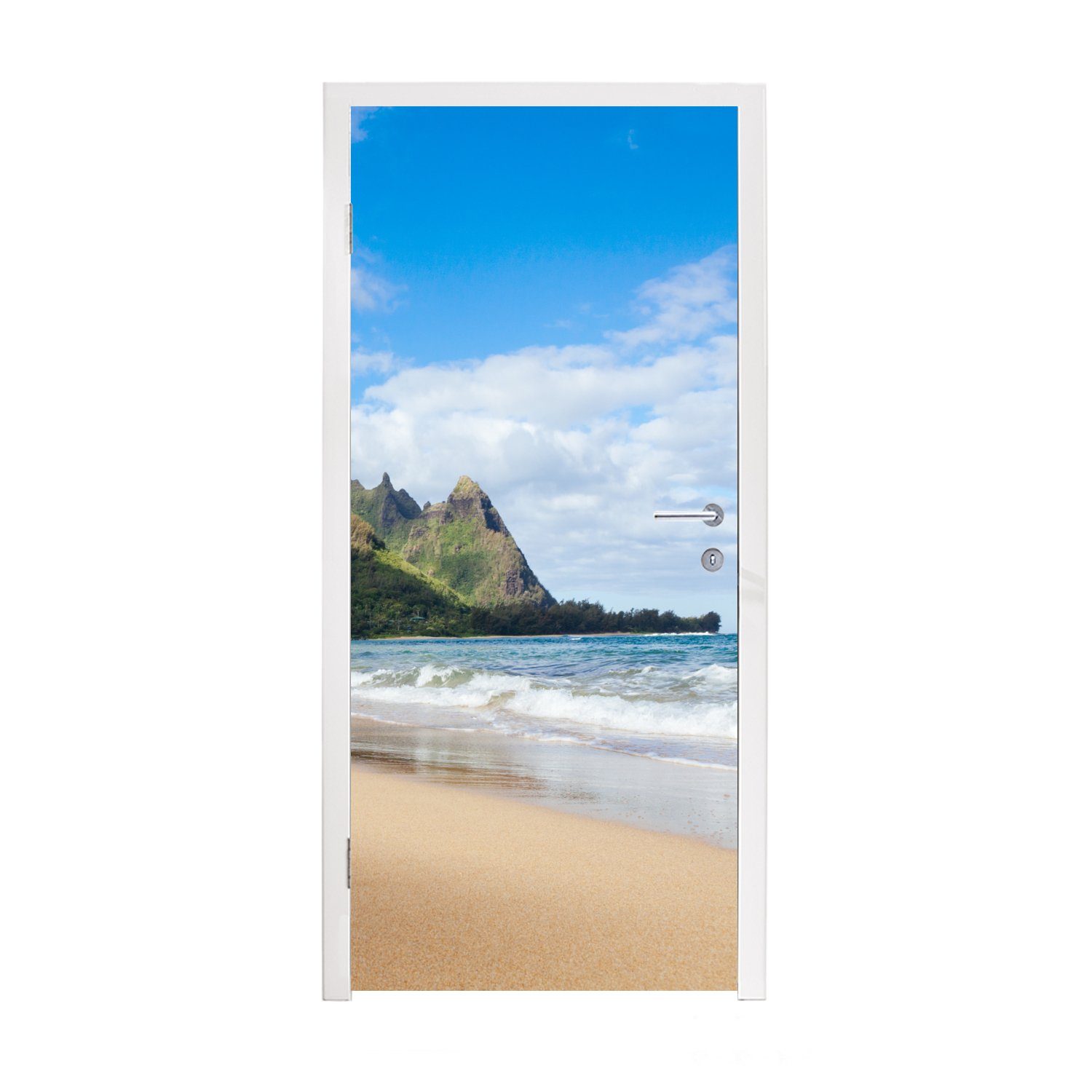MuchoWow Türtapete Strand - Tropisch - Hawaii, Matt, bedruckt, (1 St), Fototapete für Tür, Türaufkleber, 75x205 cm