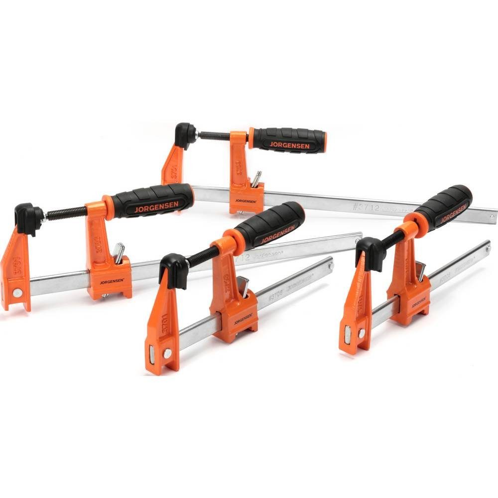 JORGENSEN Schraubzwinge 4er-Satz Mittelschwere Stahlklemmen (2-15 cm, 2-30 cm 2391335