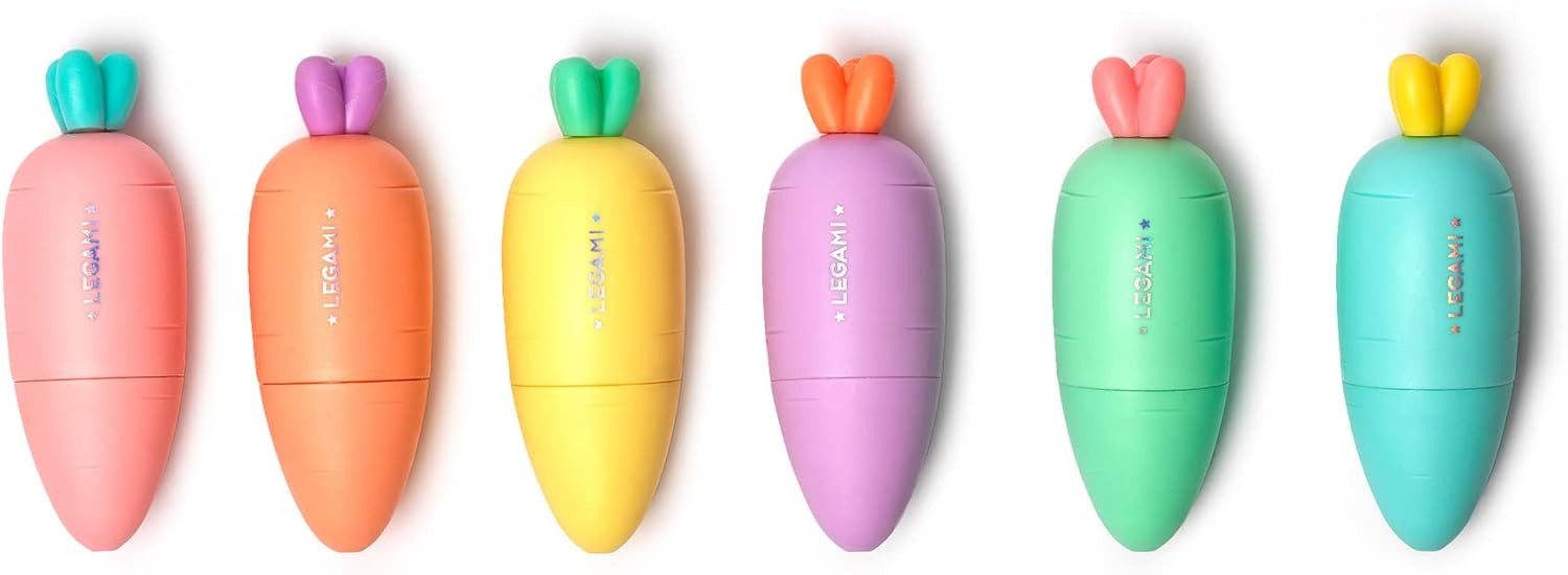 Legami Marker Legami Set mit 6 Mini-Textmarker, Carrate Team, auf Wasserbasis, (6-tlg)