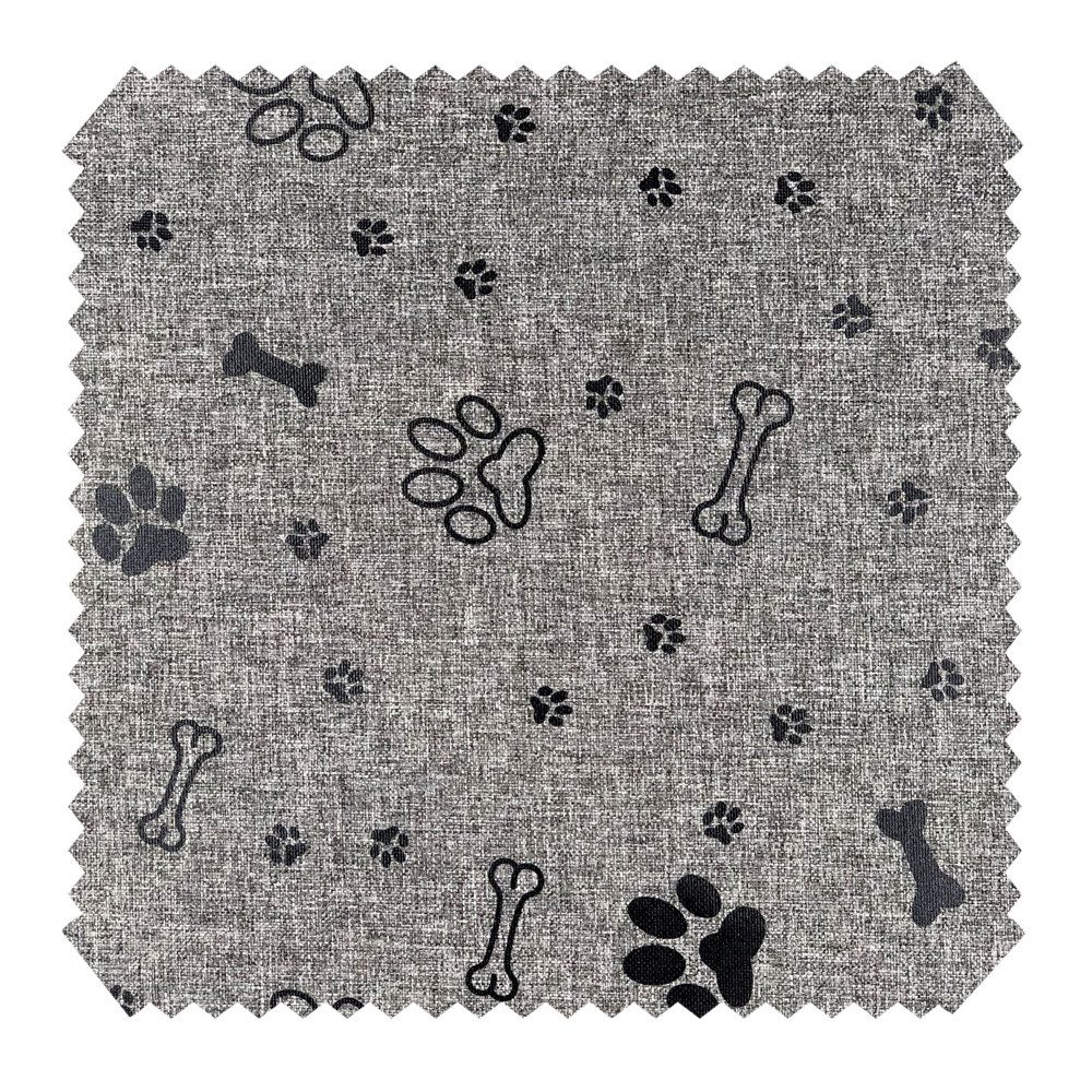 novely® Stoff OXFORD 330D - Knochen Pfoten Black Meliert - Wasserabweisender Outdoor, Wasserabweisend, Outdoor, Meterware, 1lfm