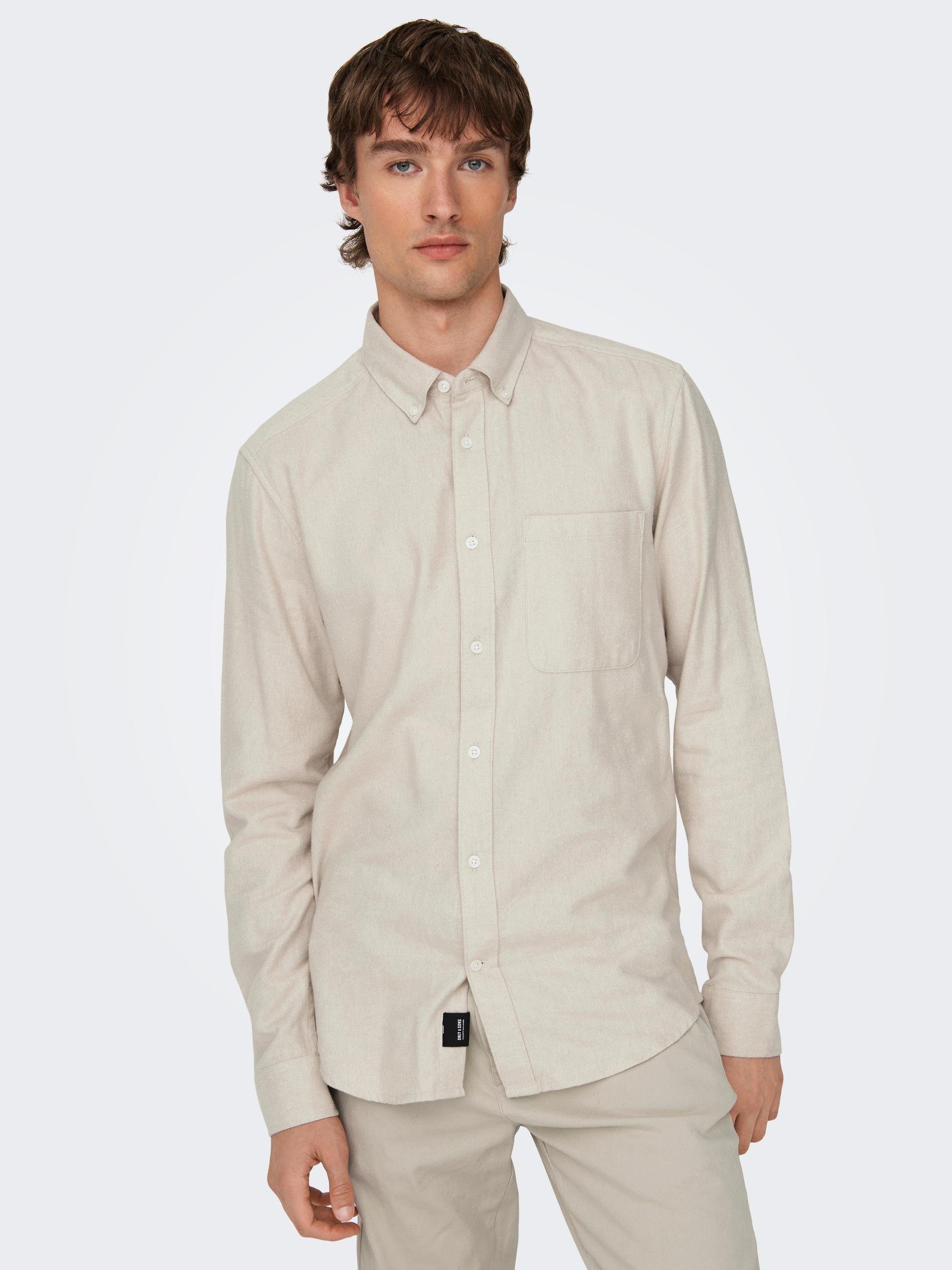 ONLY & SONS Langarmhemd ONSGUDMUND SLIM 1-PKT SOLID SHIRT NOOS