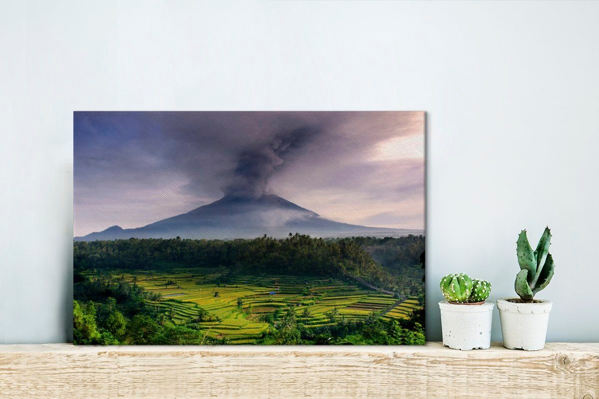 Leinwandbilder, OneMillionCanvasses® Ausbruch (1 Aufhängefertig, St), Agung cm nach 30x20 Leinwandbild Indonesien, in Vulkan Wandbild Wanddeko,