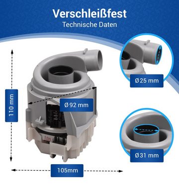 BOSCH Wasserpumpe Heizpumpe 12014980 1BS3610-6AA, mit Schlauchschelle 35mm für Geschirrspüler