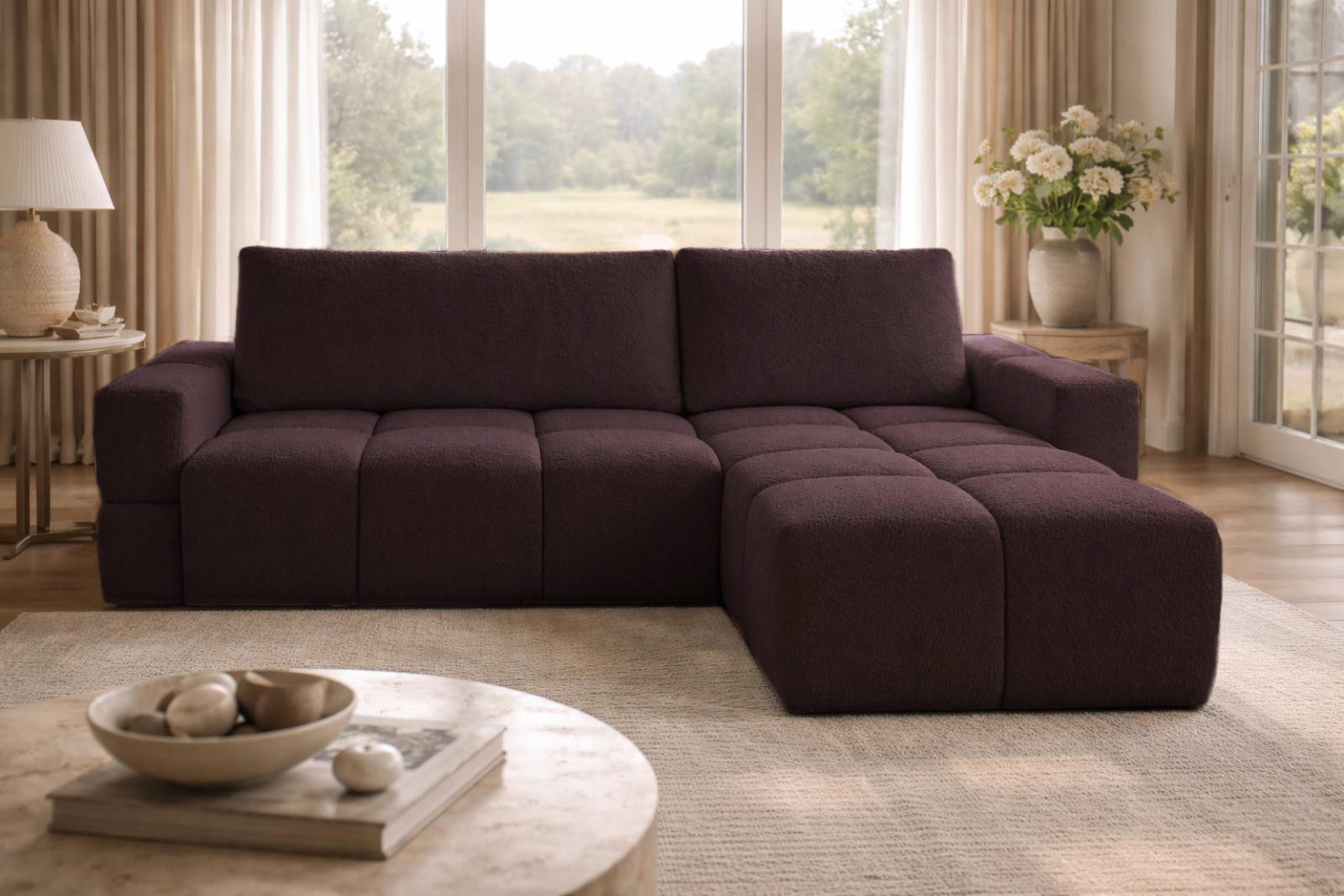 Compleo Ecksofa Schlafcouch, L-FORM, Uniwersell Ecksofa mit Bettfunktion, Stilvolles Design und maximaler Komfort