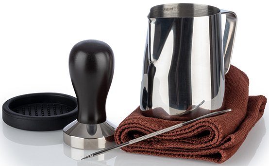 - Milchkännchen Buddy´s Buddy's Edition, Kaffeenadel, 0,35 Barista Handtuch Bar Premium, Kaffeestempel,Tamper, l, Barista-Set