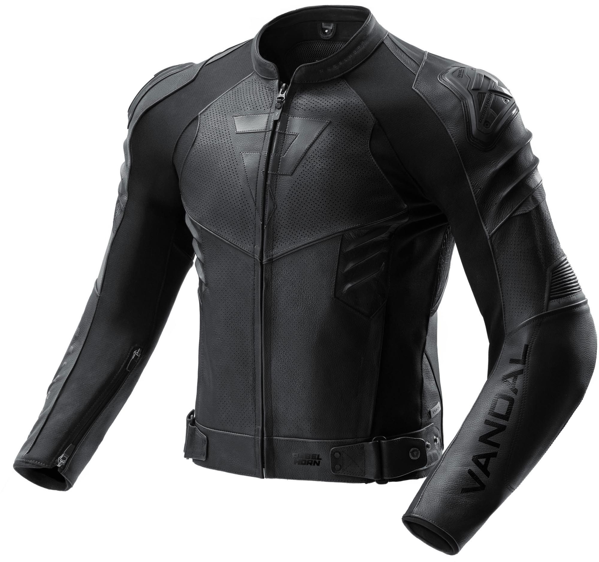 Rebelhorn Motorradjacke Vandal 2 Motorrad Lederjacke Verbindungsreißverschluss,Ellenbogenprotektoren enthalten,perfori