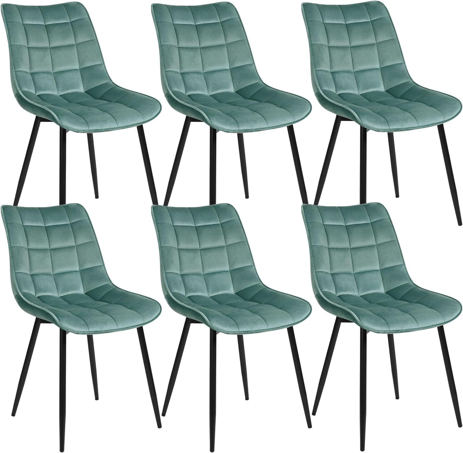 Woltu 4-Fußstuhl (6 St), Küchenstuhl Polsterstuhl Design Stuhl, aus Samt